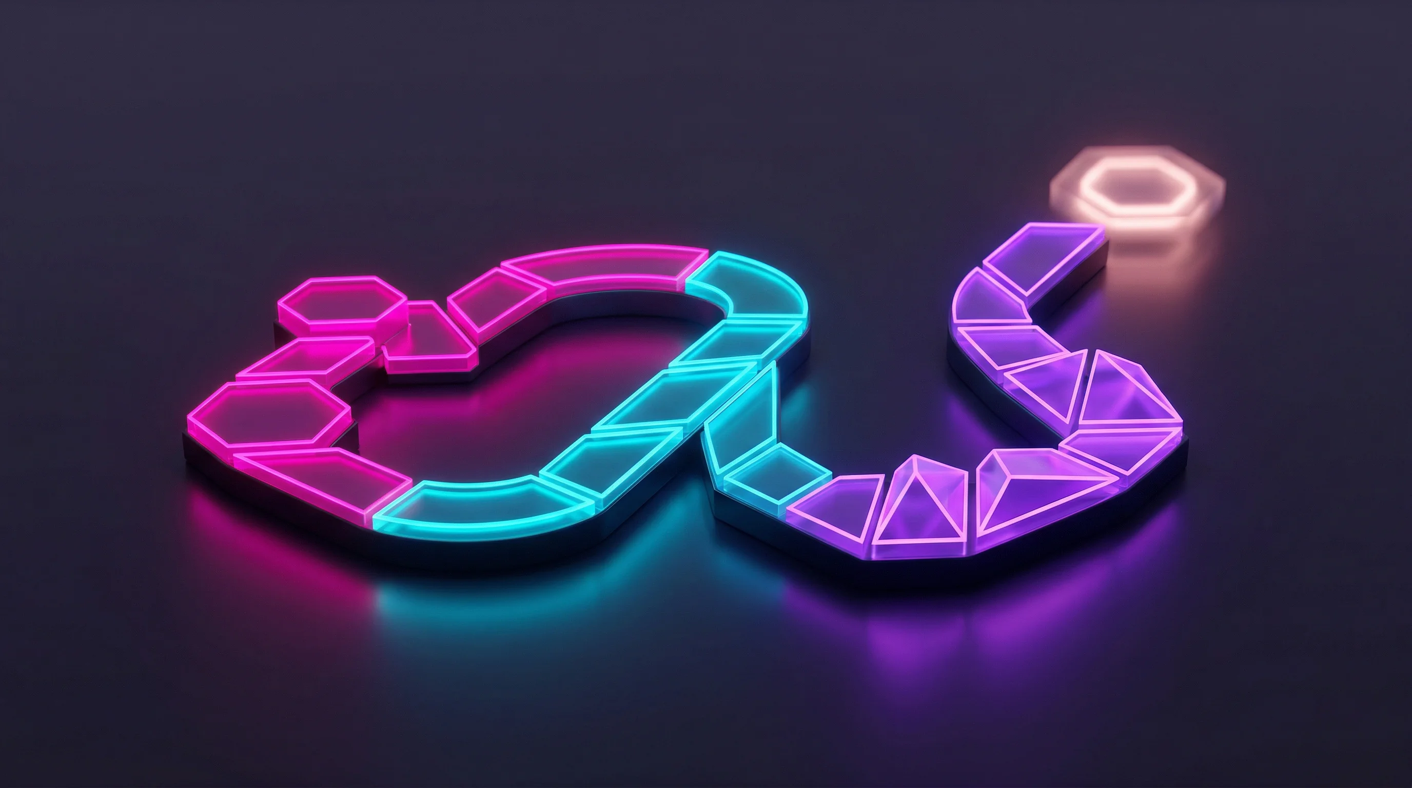 Digital illustration for article section "The Pivot Trail" in "HyperbeeAI's $4.3M Bet on Cheaper, Smaller Enterprise AI Models" - A minimalist and conceptual representation of a corporate pivot trail, featuring a sleek, winding pa...