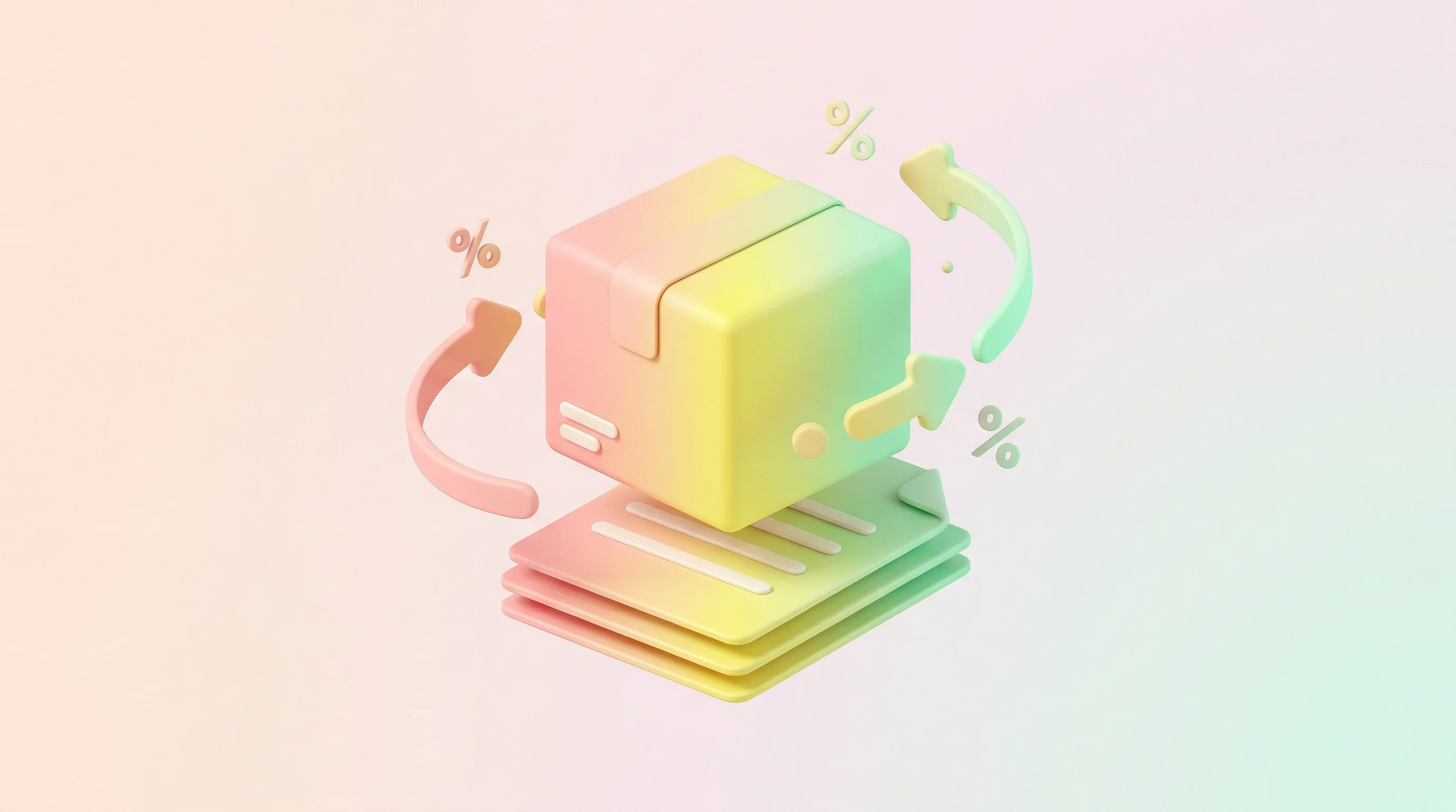 Digital illustration for article section "The AI Layer" in "Cargo.one Raises $20M, Acquires Cargofive for Multimodal Push" - A clean, minimalist 3D conceptual illustration representing an automated AI quoting workflow, featur...
