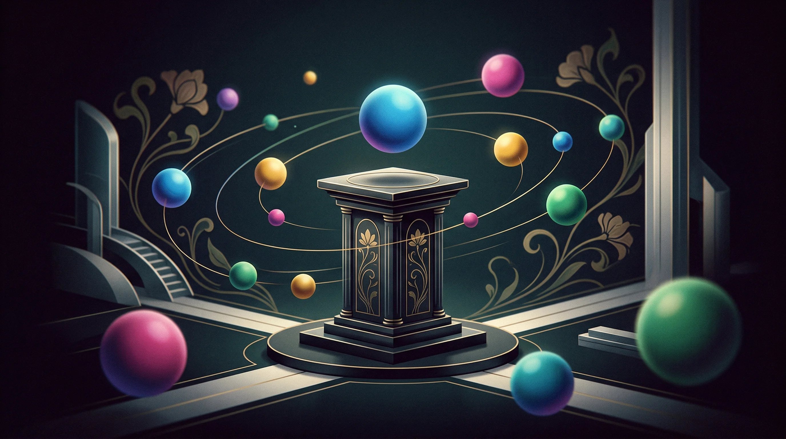 Digital illustration for article section "The Crowded Orchestration Space" in "YC-Backed 1Code Launches Multi-Agent Orchestration for Developers" - A conceptual and minimalist representation of a crowded orchestration space and multi-agent coordina...