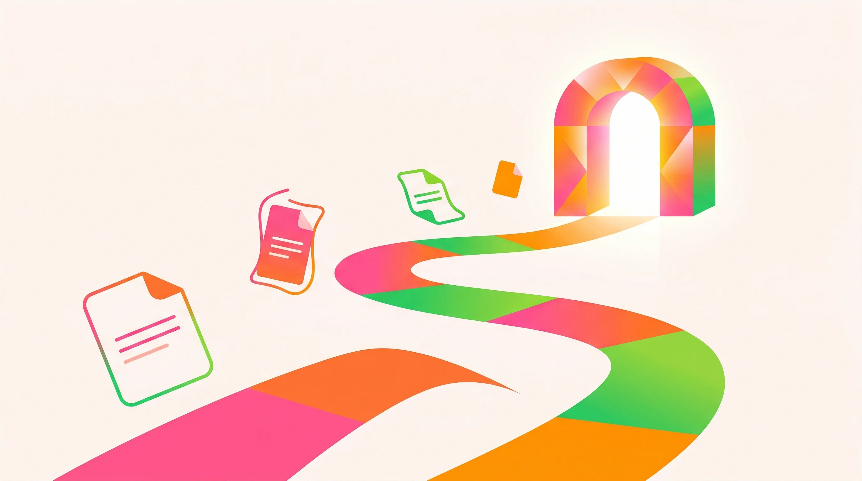Digital illustration for article section "What Comes Next" in "Video.js v10 Beta: 88% Smaller After Founder's Complete Rewrite" - A conceptual, modern illustration representing a forward-looking timeline and the transition to a ne...