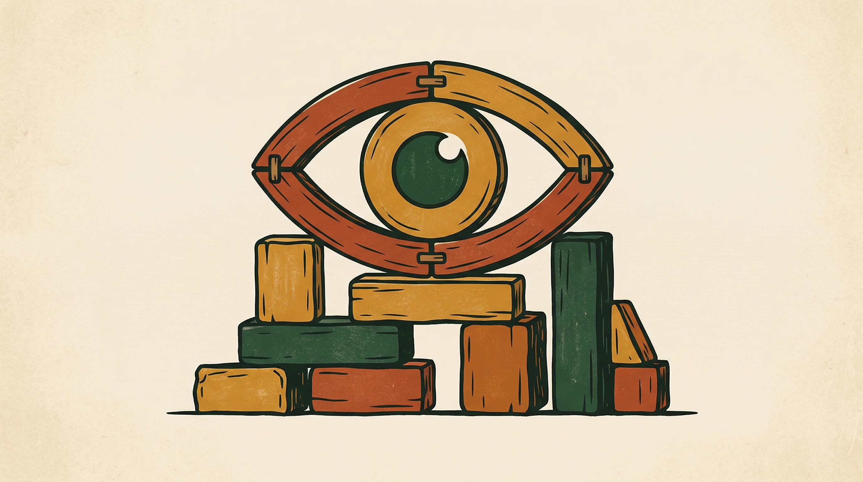 Digital illustration for article section "A Category Under Construction" in "Forum Launches Exchange to Trade on Cultural Attention and Virality" - A minimalist and conceptual illustration representing the construction of a new financial category b...