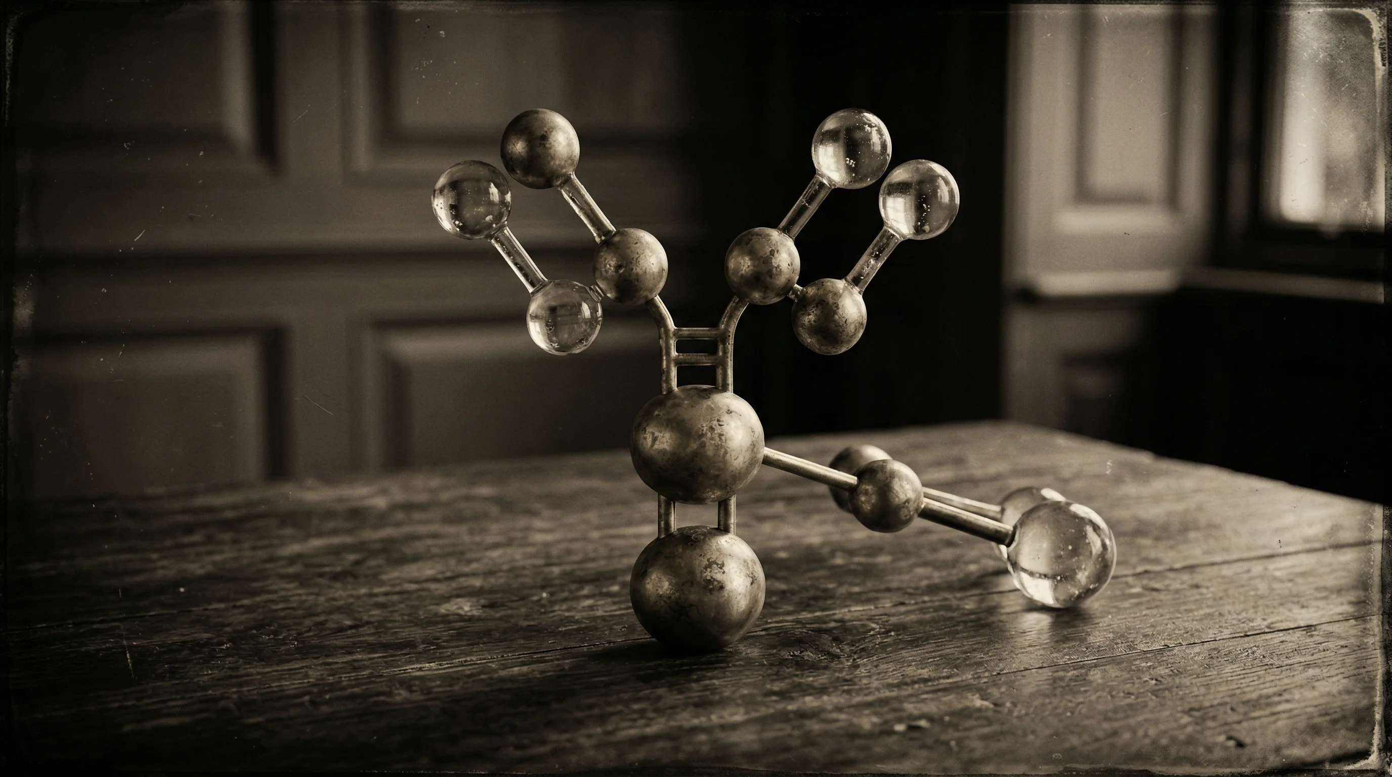 Digital illustration for article section "Nobel Laureates and Board Veterans" in "Immutrin Raises $87M Series A for Antibody Therapy to Clear Amyloid" - A conceptual and minimalist still life featuring a beautifully crafted, abstract sculptural model of...