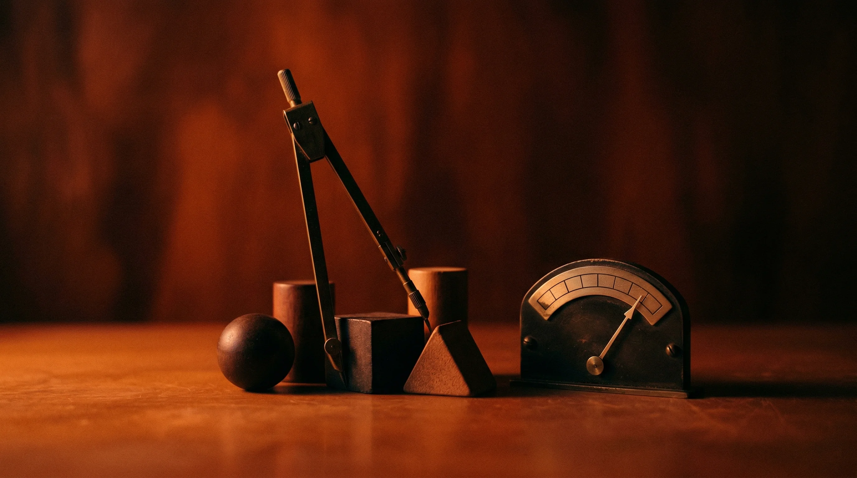 Digital illustration for article section "What This Actually Measures" in "How ARC-AGI Became AI's Gold Standard for Intelligence Testing" - A minimalist and conceptual still life representing the complex measurement of visual-spatial reason...