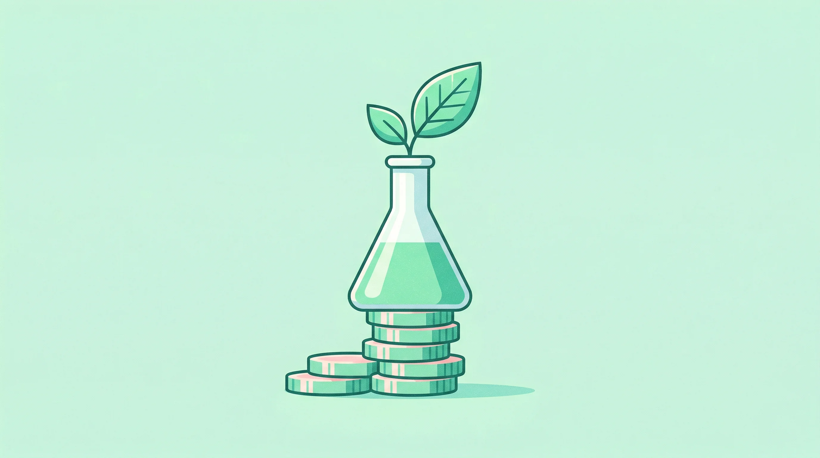 Digital illustration for article section "The Economics Are Starting to Work" in "Synthetic Biology's Commercial Moment: Products Hit Shelves in 2026" - A minimal, modern conceptual illustration representing the successful economics and scalable product...