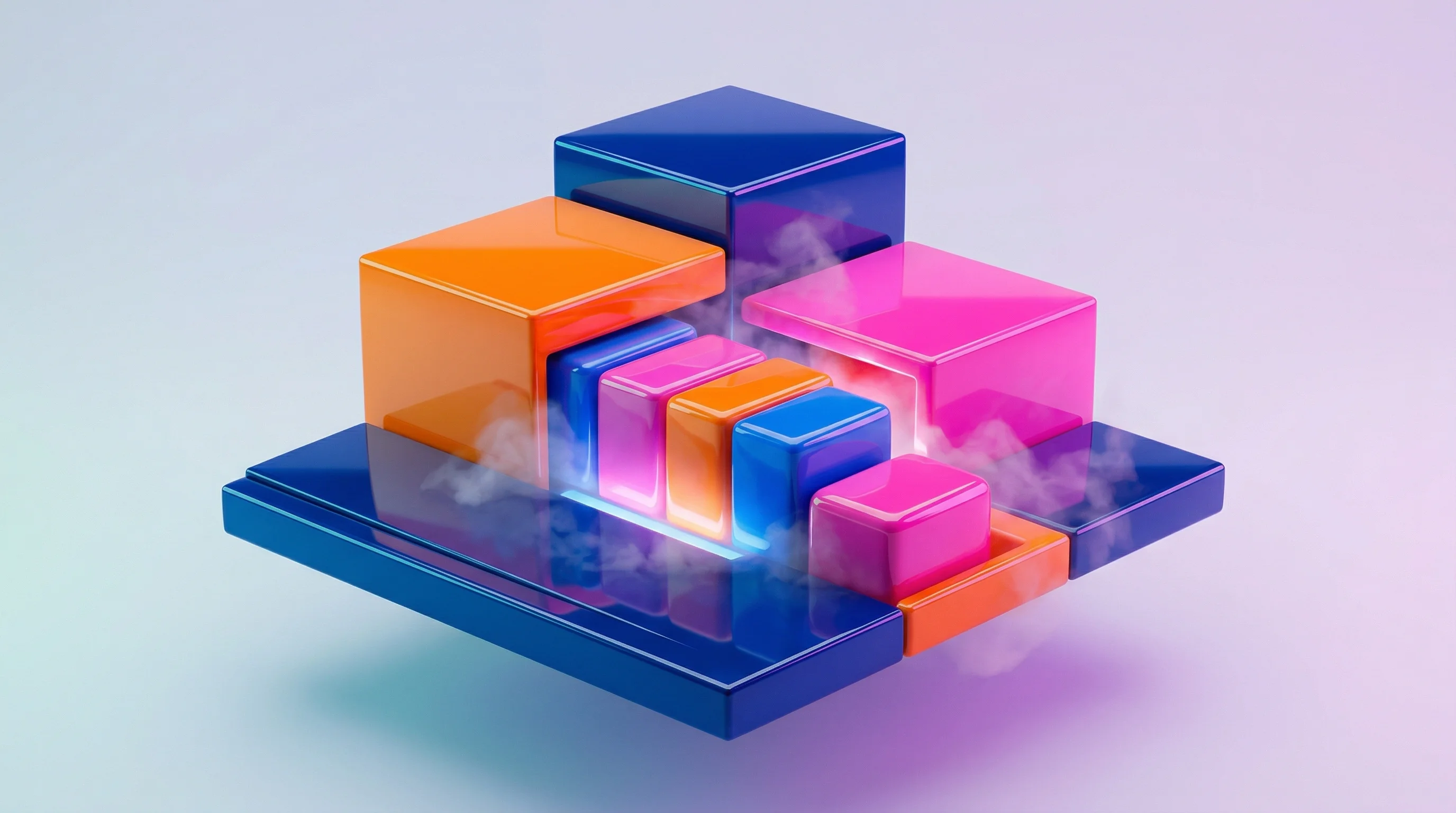 Digital illustration for article section "The Leaderboard Keeps Moving" in "Octen-8B Tops New RTEB Benchmark, Disrupting AI Search Standards" - A sleek, modern conceptual image featuring a dynamic, floating geometric podium or abstract leaderbo...