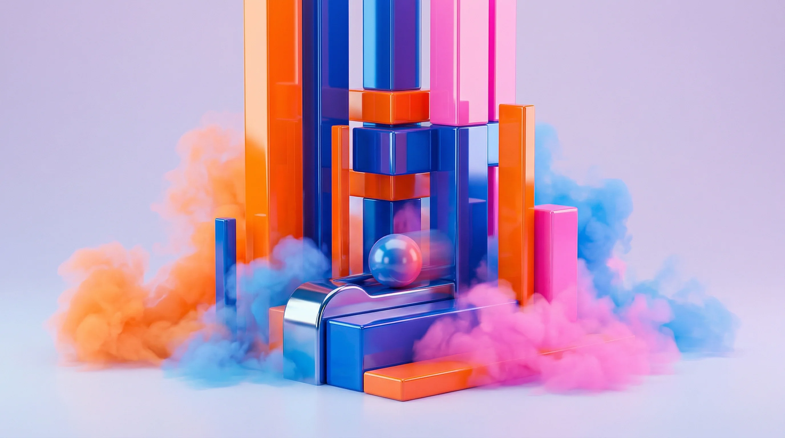 Digital illustration for article section "Infrastructure Finally Catches Up" in "Octen-8B Tops New RTEB Benchmark, Disrupting AI Search Standards" - A clean, minimal, and highly conceptual visualization of modern data infrastructure catching up to a...