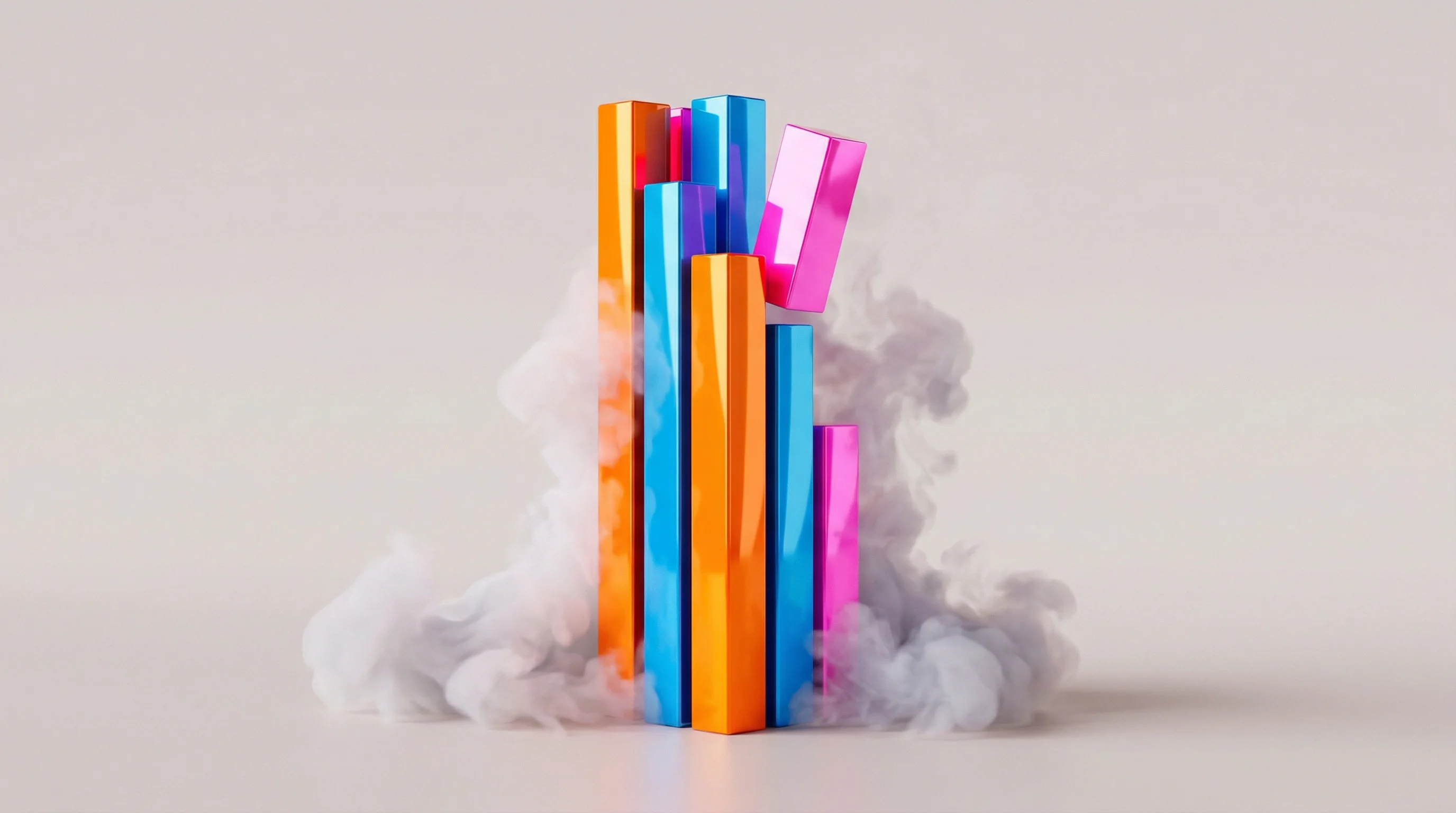 Digital illustration for article section "What the Leaderboards Miss" in "Octen-8B Tops New RTEB Benchmark, Disrupting AI Search Standards" - A conceptual and minimalist representation of fragmentation in specialized domains, featuring a sing...