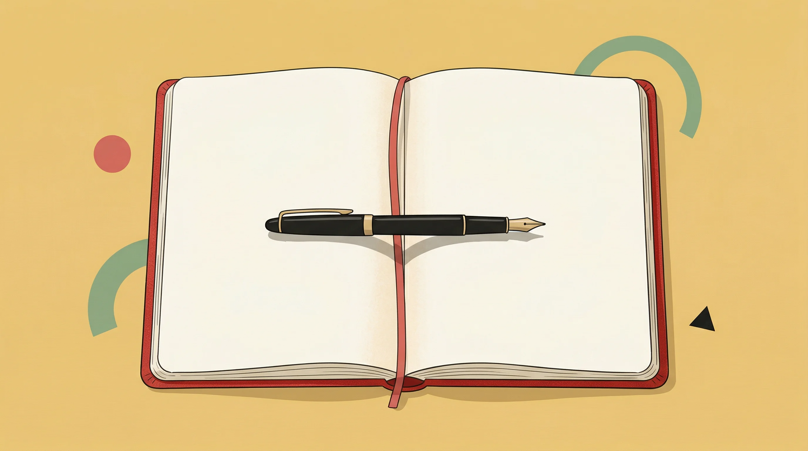 Digital illustration for article section "Content Section 2" in "Glimpse Raises $35M Series A to Automate Retail Deductions with AI" - A minimalist illustration of a pristine, open notebook with an elegant pen resting gracefully across...