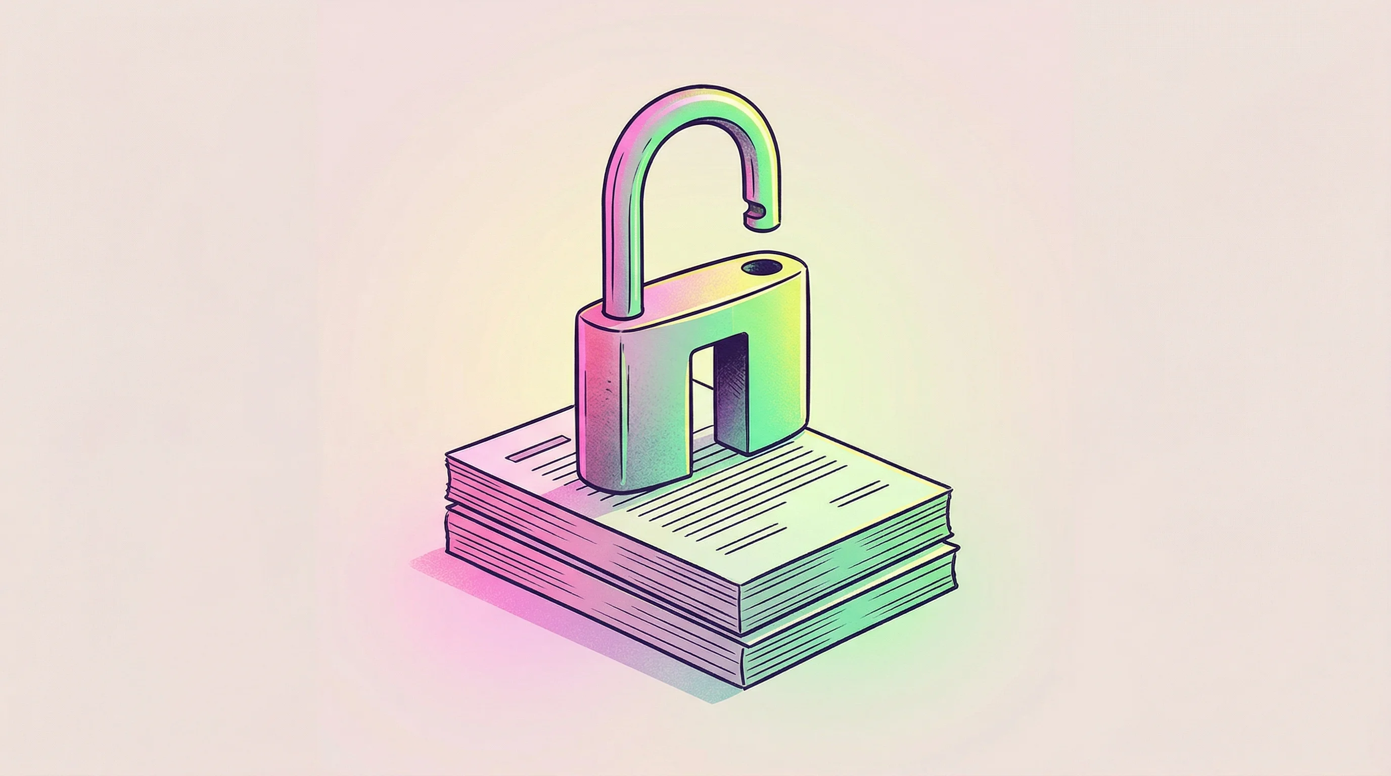 Digital illustration for article section "Opening the Gates" in "Galtea Raises $3.2M to Solve AI Agent Testing Bottleneck" - A minimalist, conceptual illustration of an inviting, open gateway shaped like a modern, abstract pa...