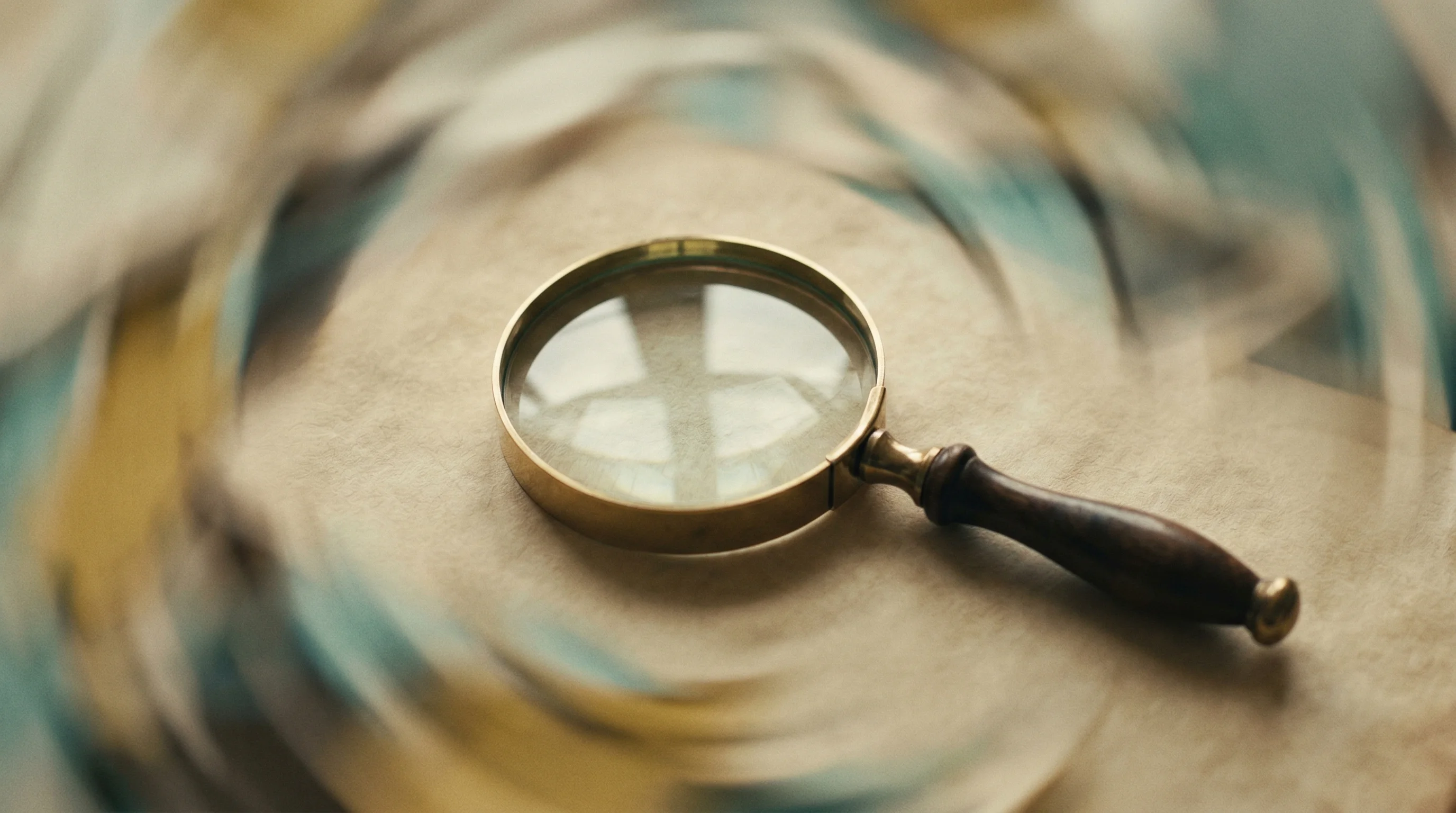 Digital illustration for article section "Why This Matters" in "Tori Labs Secures Delphi-Led Seed to Bridge TradFi and DeFi" - A conceptual, minimalist composition featuring a single, elegant magnifying glass resting on a clean...