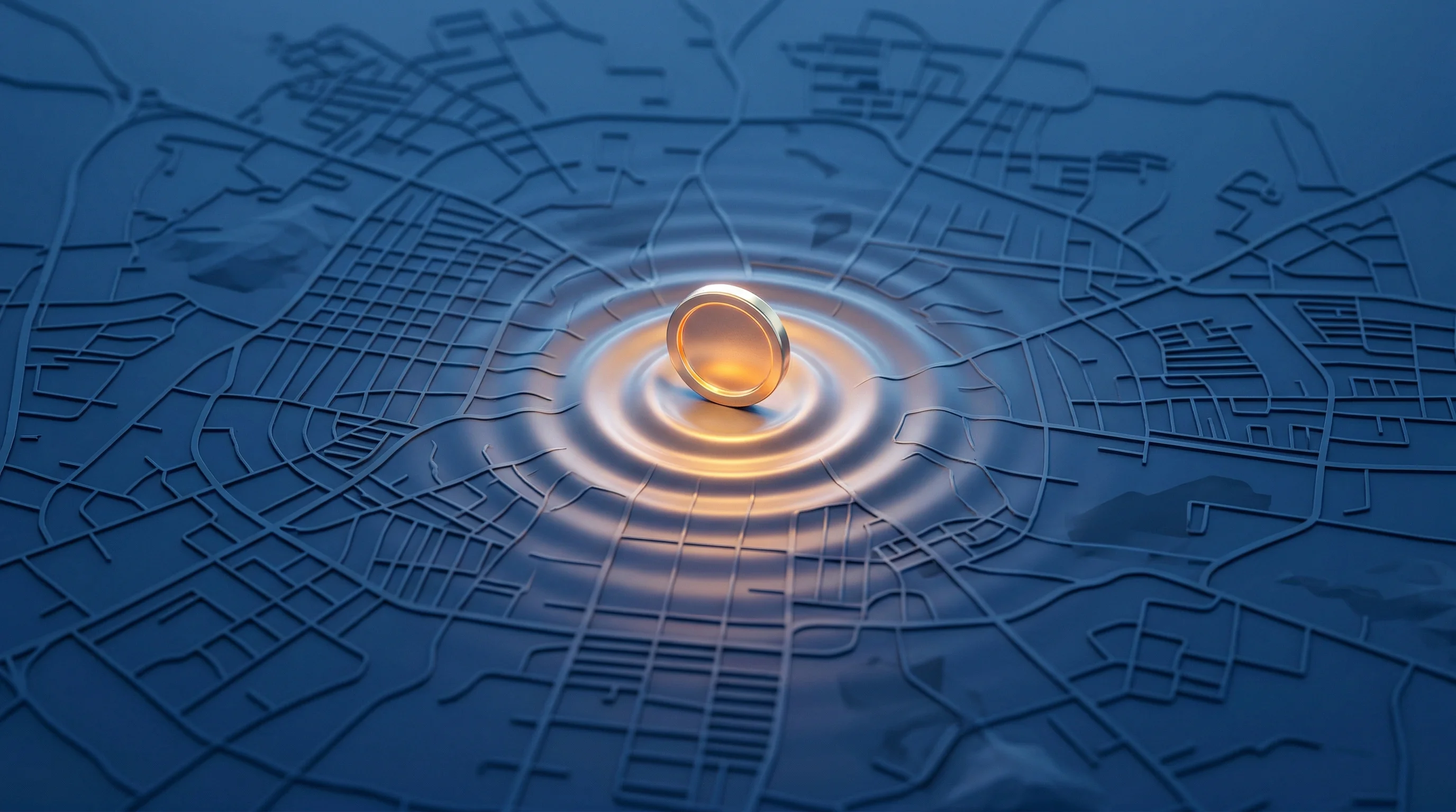 Digital illustration for article section "What the Money Buys" in "Swish Eyes $30M+ Round as 10-Minute Food Delivery Battle Heats Up" - A clean, minimalist 3D conceptual rendering of a sleek, abstract topographical city map representing...