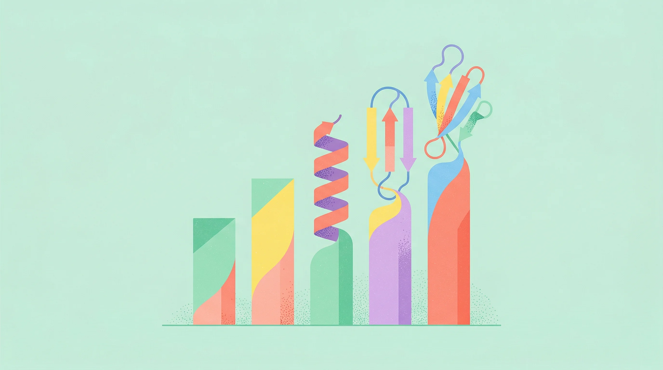 Digital illustration for article section "The Market Context" in "YC-Backed 10x Science Launches AI Platform to Solve Drug Dev Bottleneck" - A minimalist and conceptual illustration representing the market growth of protein characterization,...
