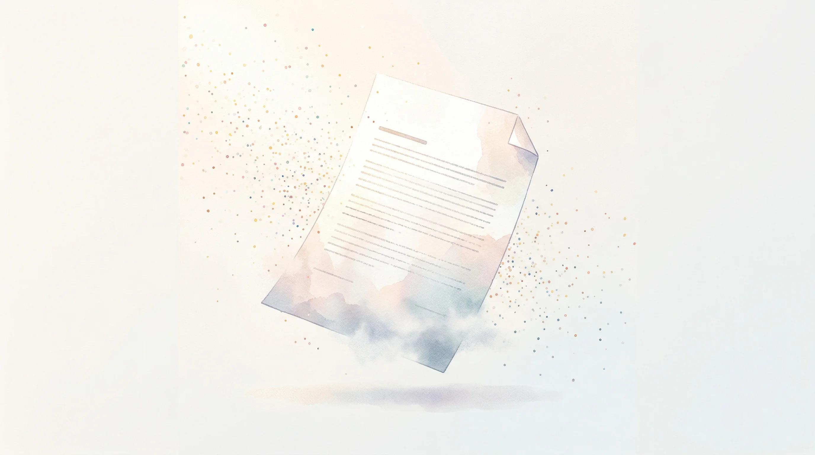 Digital illustration for article section "What Happens Next" in "Plum's Rumored $20M Series B: What We Know About the Insurtech Deal" - A conceptual, minimalist illustration of a single, elegant document or press release gently floating...