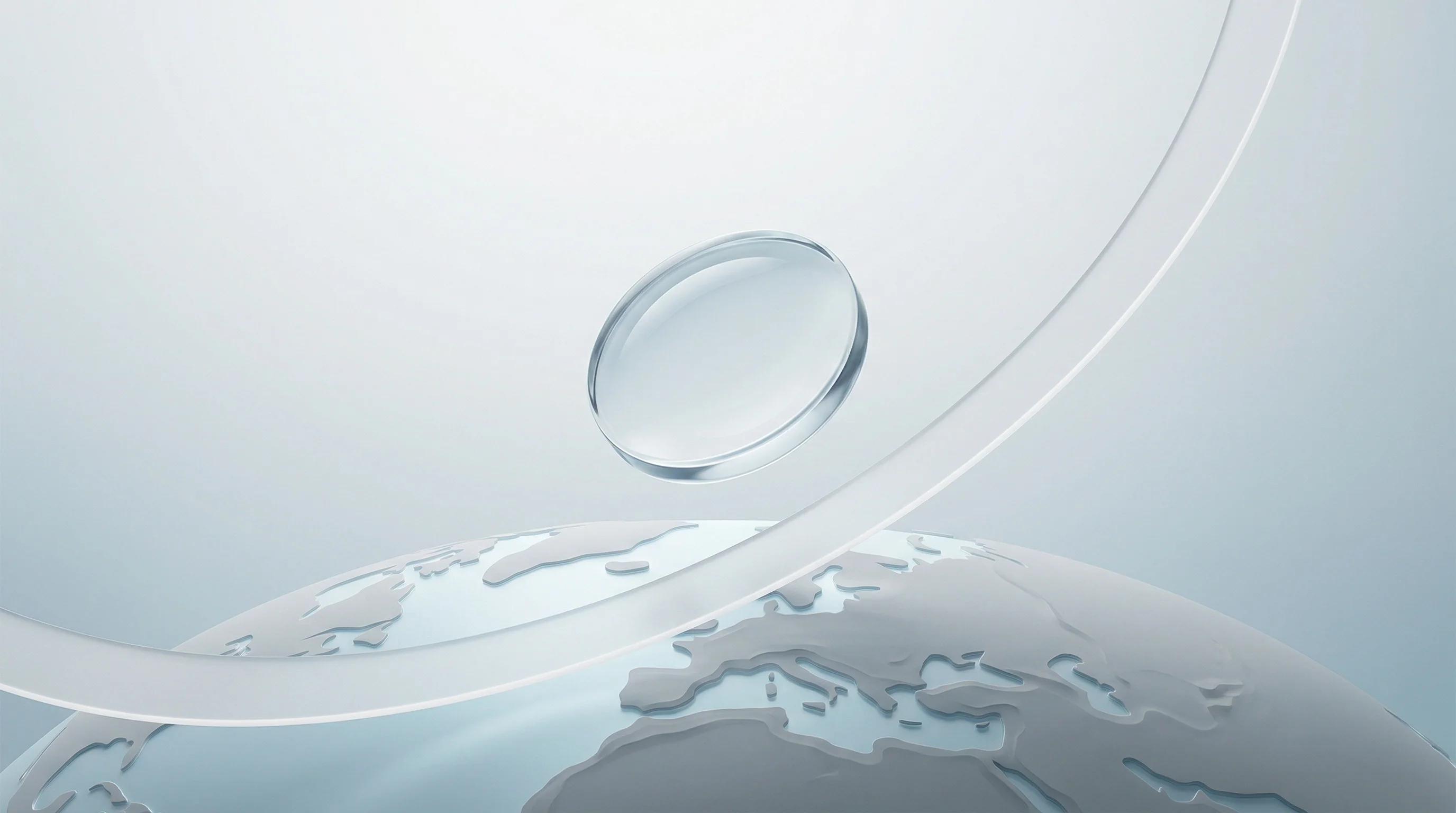 Digital illustration for article section "Market Forces and Export Headaches" in "All-Weather Earth Observation: How AI Solves Satellites' Cloud Problem" - A minimalist, conceptual visualization of the expanding Earth observation market, featuring a sleek,...