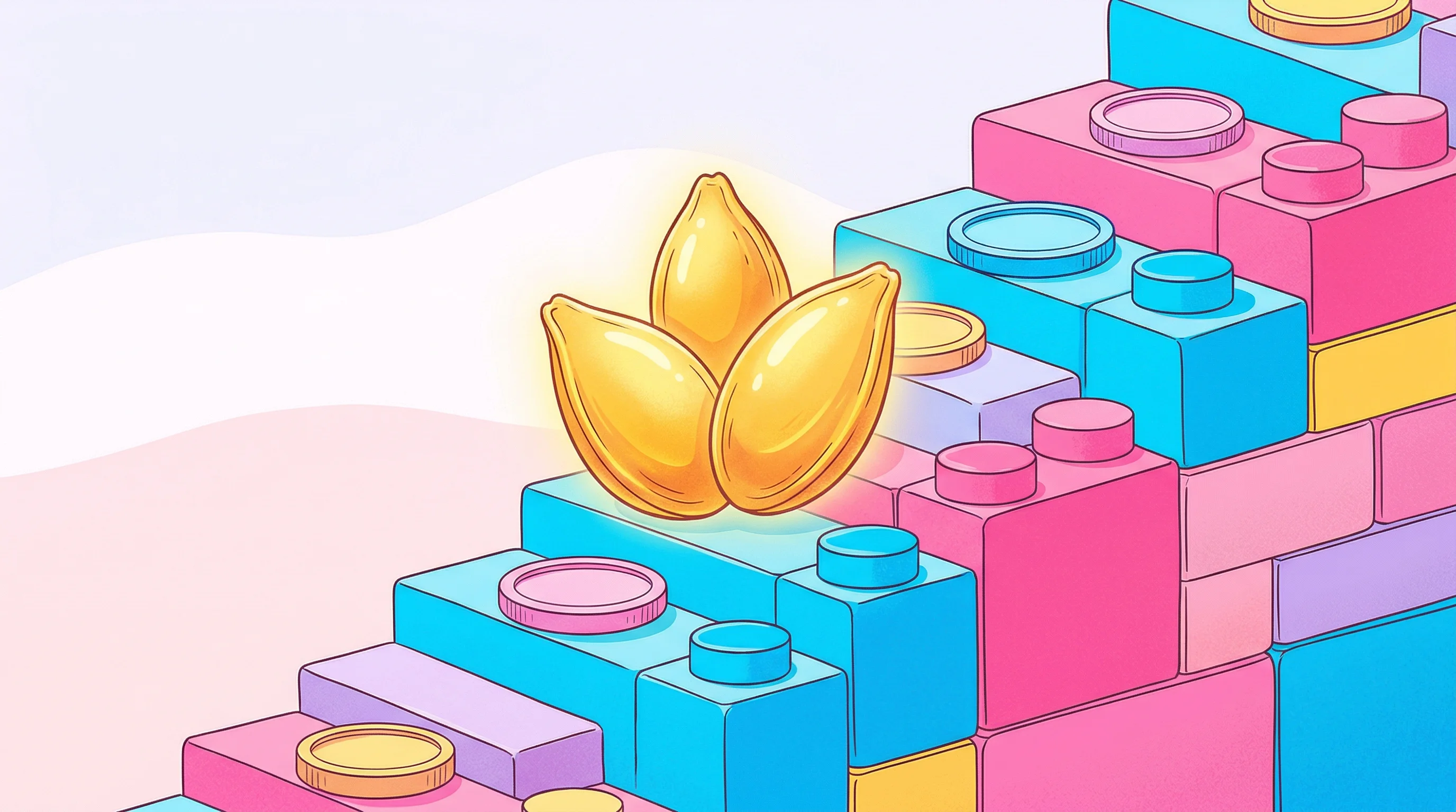 Digital illustration for article section "Angel Money, SBIR Grants, and the Slow Build" in "Endomedix Raises $4M+ Seed for Brain Surgery Bleeding Device" - A conceptual, minimal illustration representing the slow build of startup funding through angel mone...