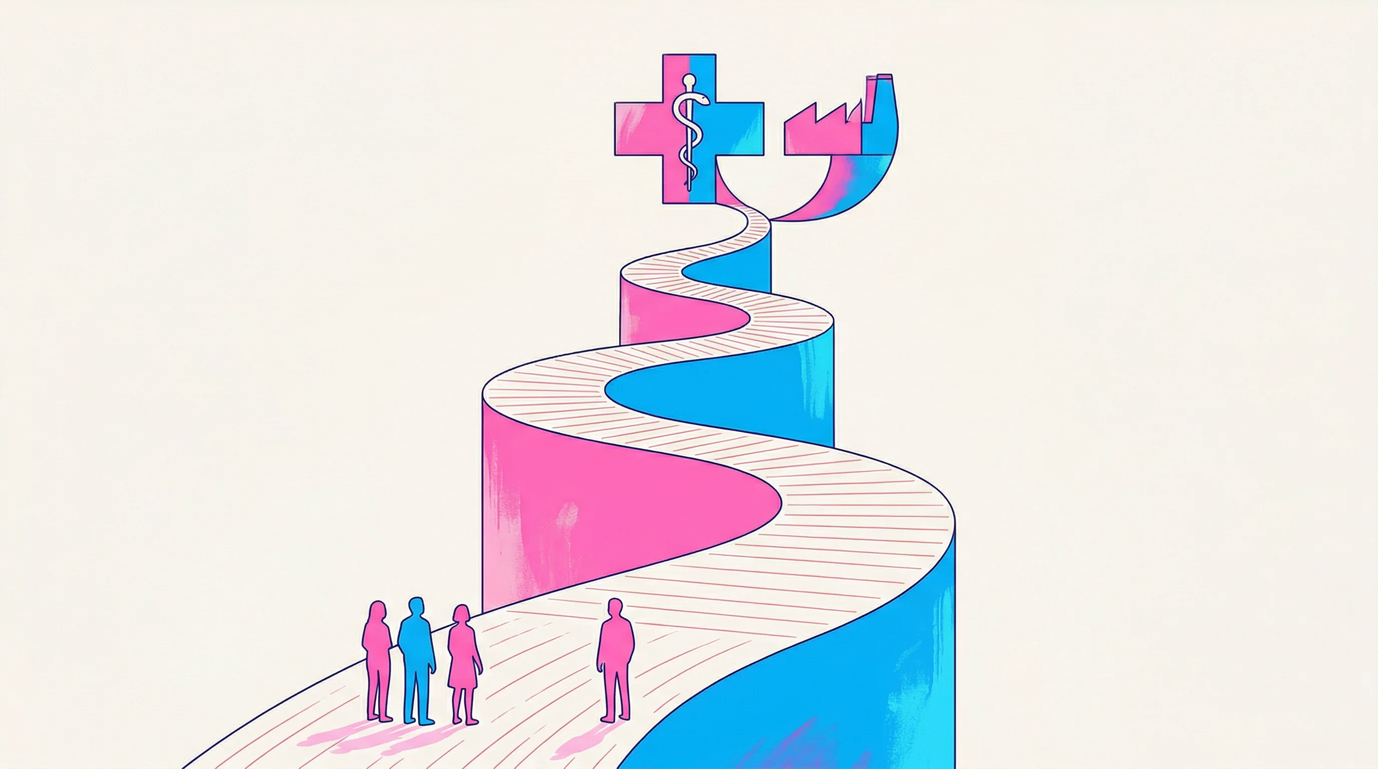 Digital illustration for article section "The Regulatory Gauntlet Ahead" in "Endomedix Raises $4M+ Seed for Brain Surgery Bleeding Device" - A clean, minimal, and conceptual illustration representing a regulatory gauntlet and manufacturing s...