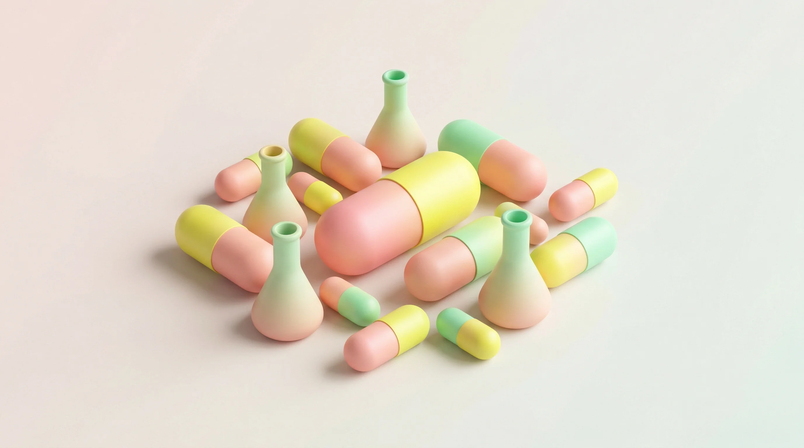 Digital illustration for article section "Who's Using It?" in "YC-Backed Rhizome AI Launches FDA Intelligence Platform for Pharma" - A clean, minimal 3D conceptual image representing a growing network of anonymous pharmaceutical and ...