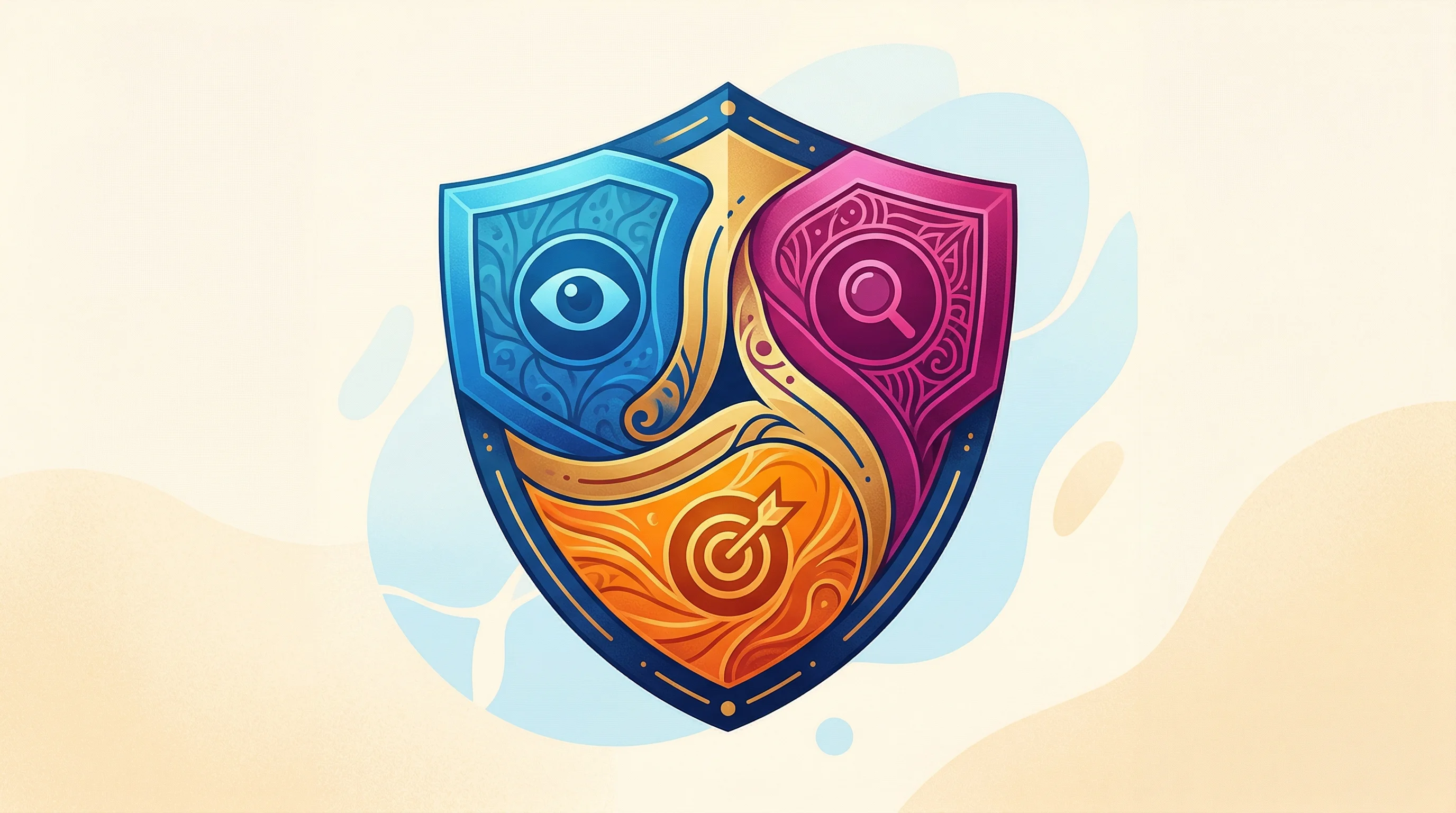 Digital illustration for article section "The Technical Challenge (and Sales Pitch)" in "HiddenLayer Raises $50M Series A to Secure AI Applications" - A conceptual, minimalist illustration of a unified turnkey security platform represented by a centra...