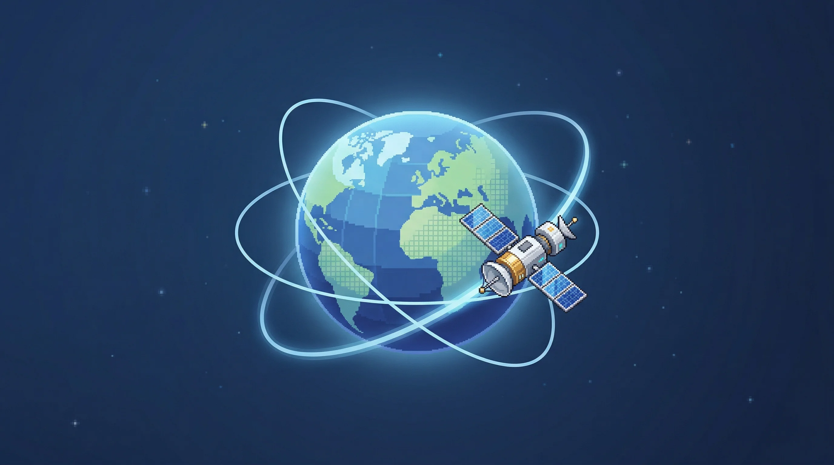 Digital illustration for article section "Government Credentials, Commercial Ambitions" in "Kayhan Space Launches 'Bloomberg Terminal' for Orbital Data" - A minimalist, conceptual illustration of space traffic coordination symbolizing government aerospace...