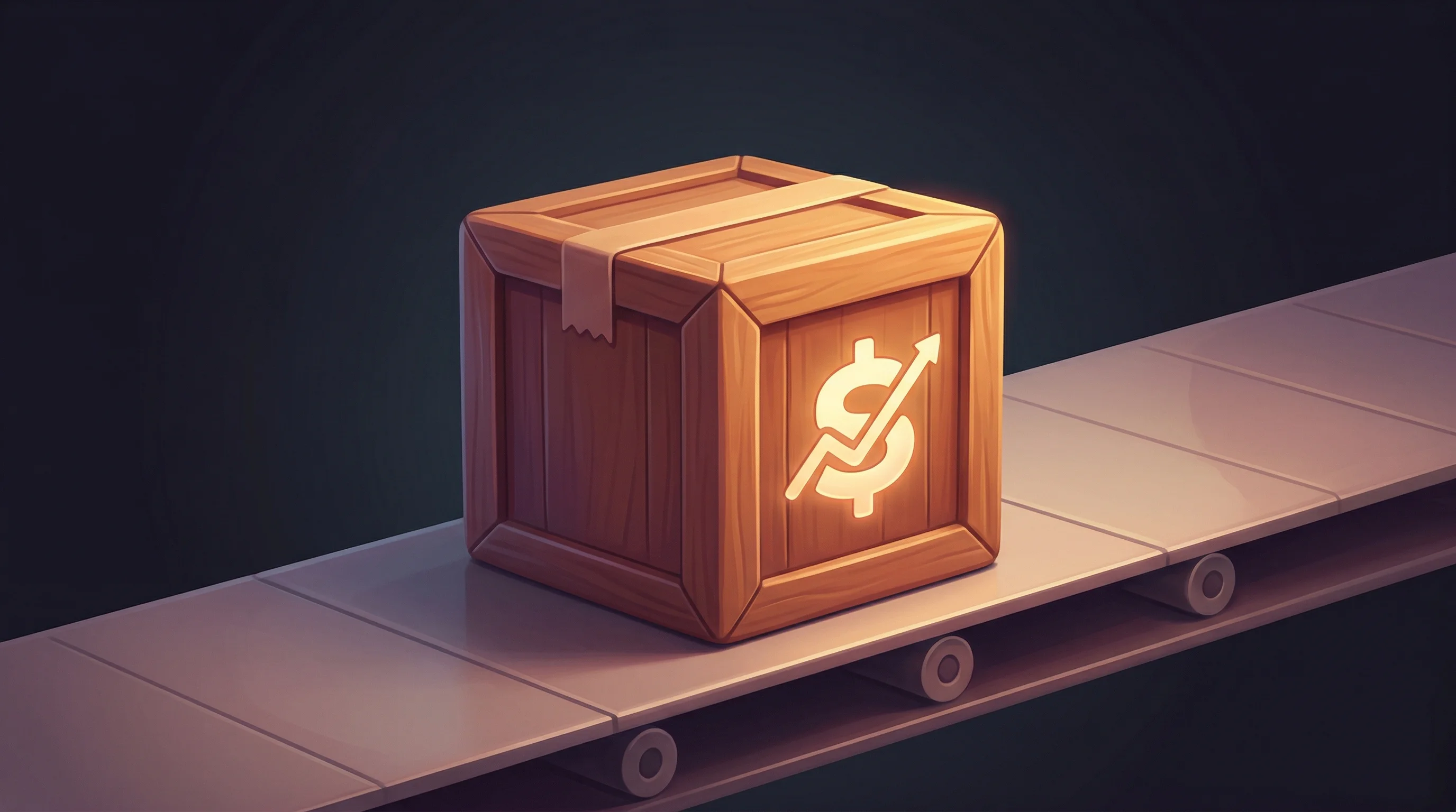 Digital illustration for article section "The $27 Million Question" in "YC-Backed Pocket Hits $27M Run Rate With AI Note-Taking Device" - A clean, minimal conceptual illustration representing the massive scale and financial weight of hard...