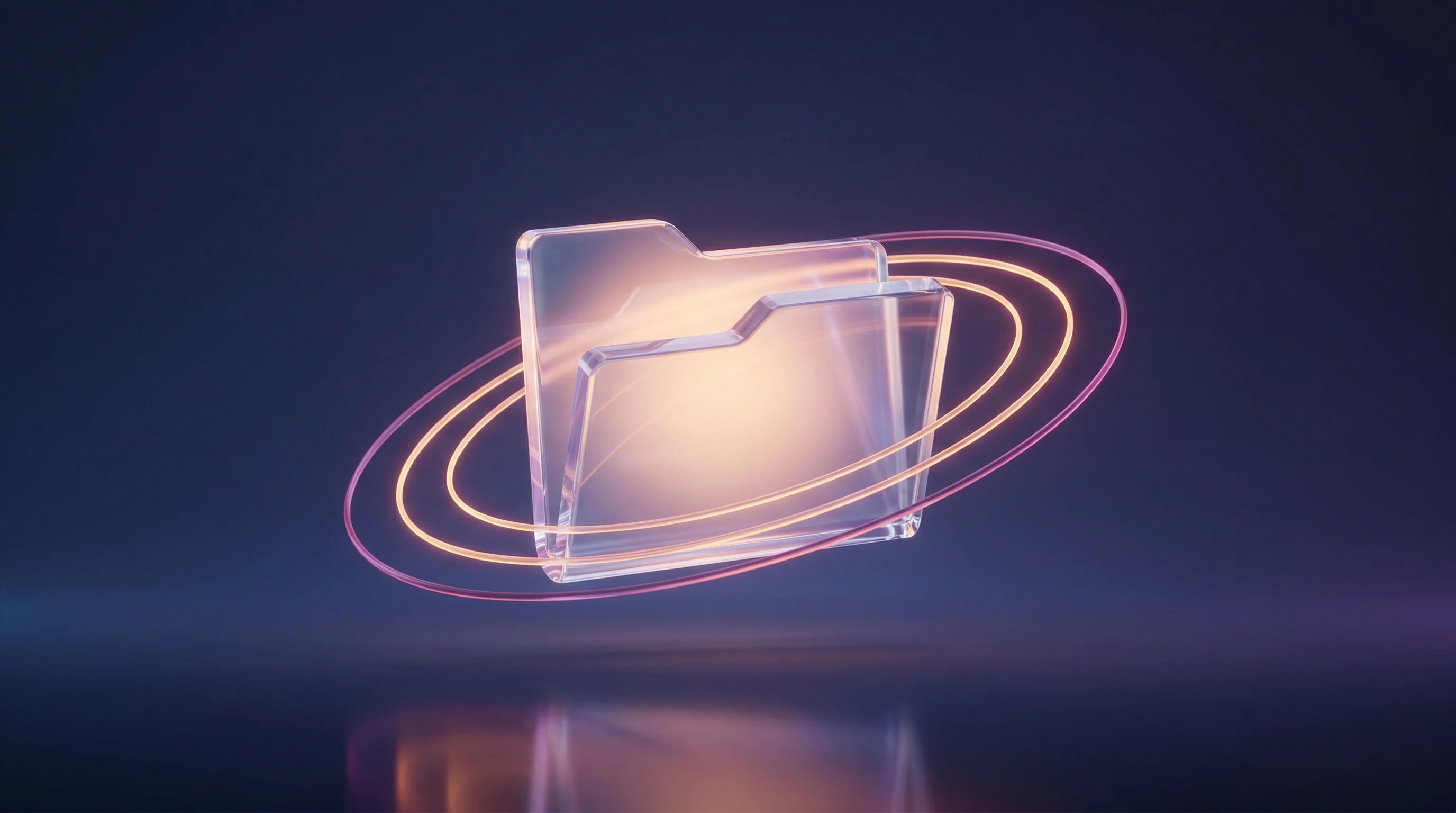 Digital illustration for article section "Deep in the EHR Weeds" in "Avo Raises $10M Series A to Transform EHRs into AI Clinical Copilots" - A sleek, minimalist 3D rendering of a single, translucent crystalline medical folder floating elegan...