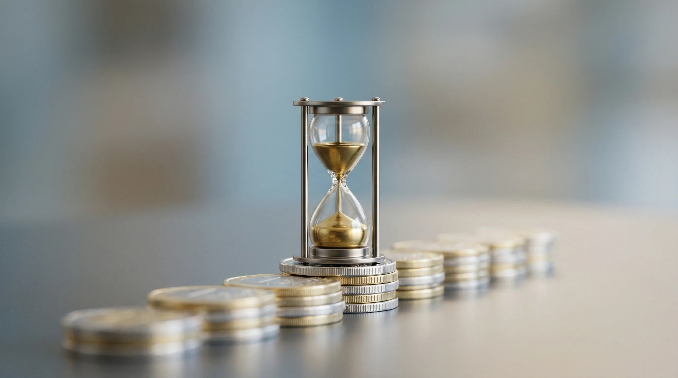 Digital illustration for article section "Capital With Conditions" in "Venture Debt for Fintechs Hit Record $53B in 2024—At 15% Cost" - A conceptual, modern macro photograph illustrating the concept of buying expensive time in the ventu...