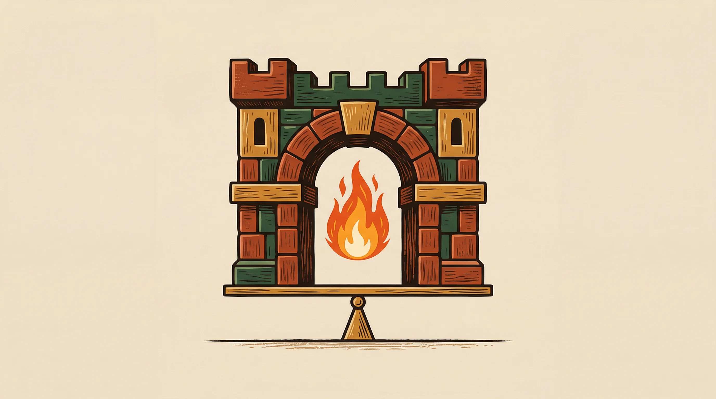 Digital illustration for article section "What Actually Happened" in "What Happened to Flame: Web3's 'Steam' Acquired by Treasure DAO" - A conceptual and minimal illustration representing the delicate balance of capital efficiency in gam...