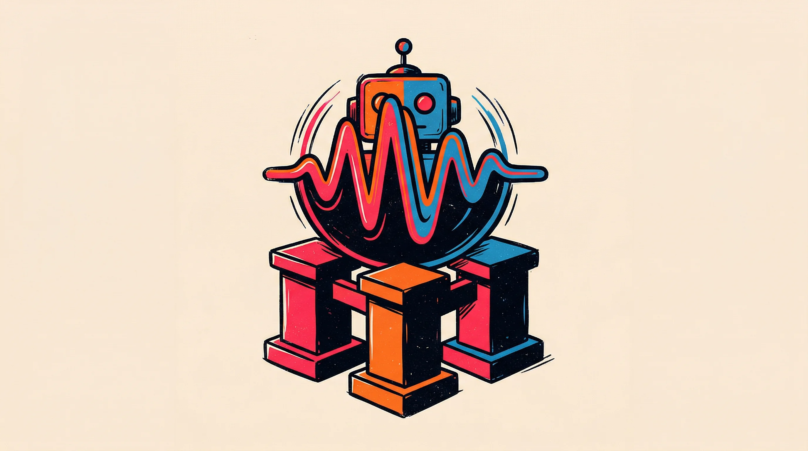 Digital illustration for article section "Who's Behind It" in "Miravoice Raises $6.3M to Scale AI Voice Survey Platform" - A clean, minimal, and conceptual illustration representing a company's founding trio and brand evolu...