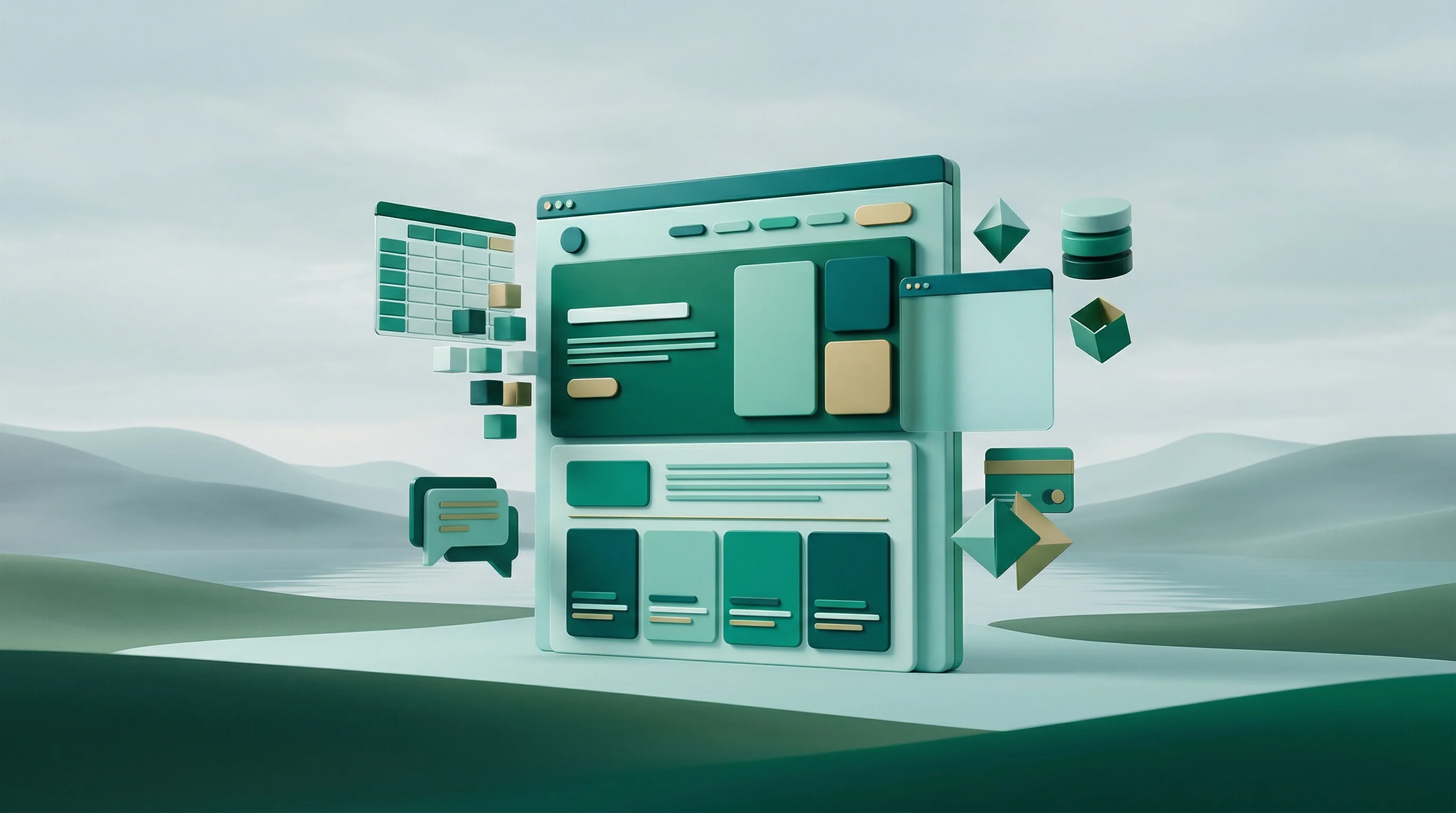 Digital illustration for article section "Outcomes Over Tools—or Just More Tools?" in "Runable AI Hits $2M ARR in 3 Weeks With Zero Ad Spend" - A surrealist conceptual art piece representing the delivery of finished digital outcomes, featuring ...