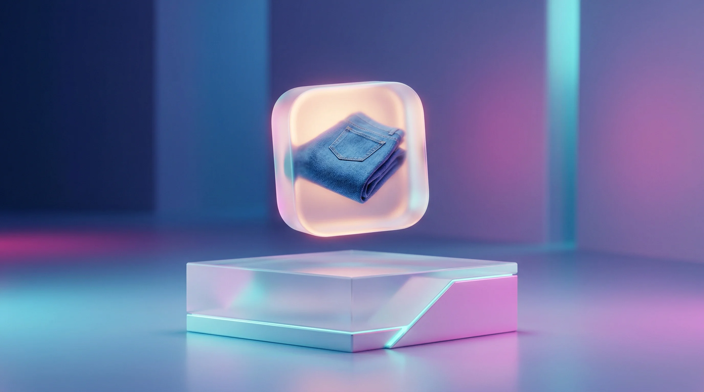 Digital illustration for article section "From Enterprise Integrations to App Store Distribution" in "Reflektme Brings 'Social Proof Mirrors' to Shopify Merchants" - A sleek, minimalist conceptual composition symbolizing the transition from massive enterprise retail...