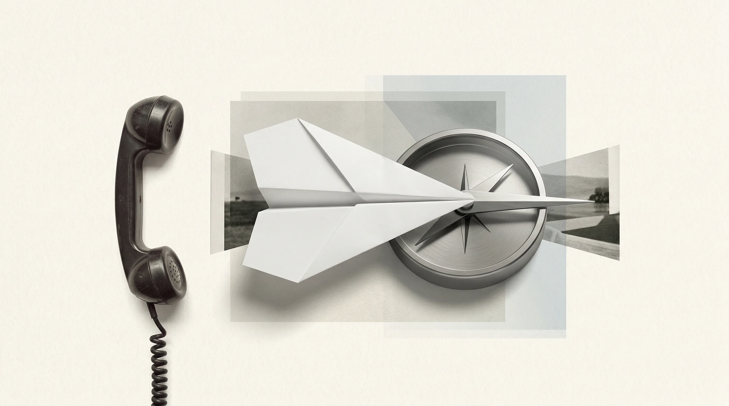 Digital illustration for article section "What Comes Next" in "Voltair Launches Self-Charging Drones for Power Grid Monitoring" - A clean and minimal surreal digital collage representing the embryonic yet hands-on phase of an earl...