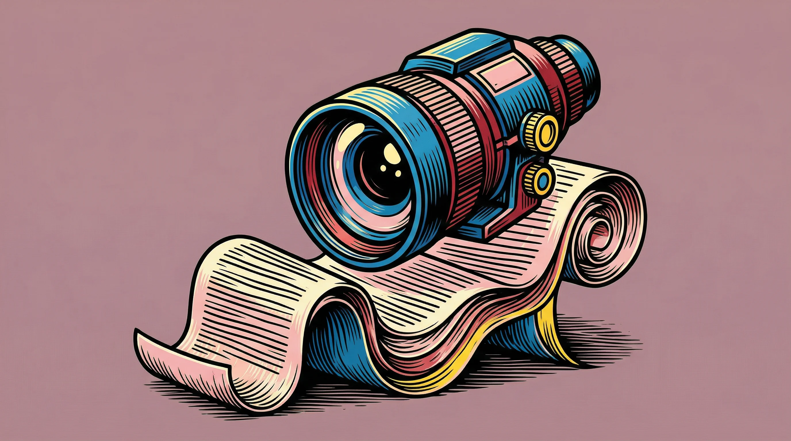 Digital illustration for article section "When Machines Become Your Primary Readers" in "Why Mintlify Ditched RAG for a Virtual Filesystem Architecture" - A conceptual and minimal illustration of a sleek, abstract mechanical lens hovering over a massive, ...