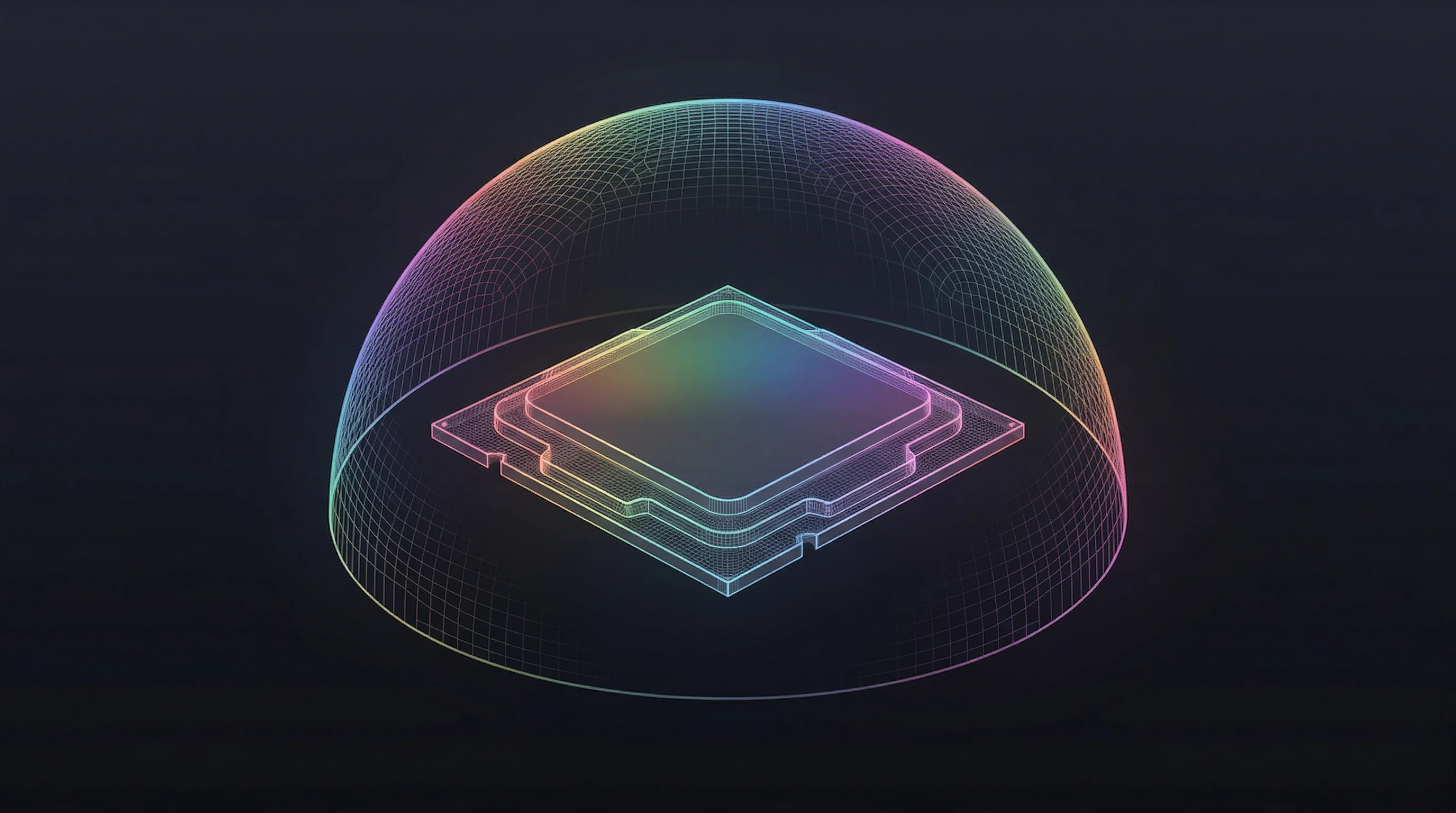 Digital illustration for article section "Privacy-First, Chipmaker-Friendly" in "Andrew Ng Backs IrisGo's $2.8M Seed for AI PC Workflow Automation" - A clean, minimalist conceptual image representing secure, on-device processing and privacy-first har...