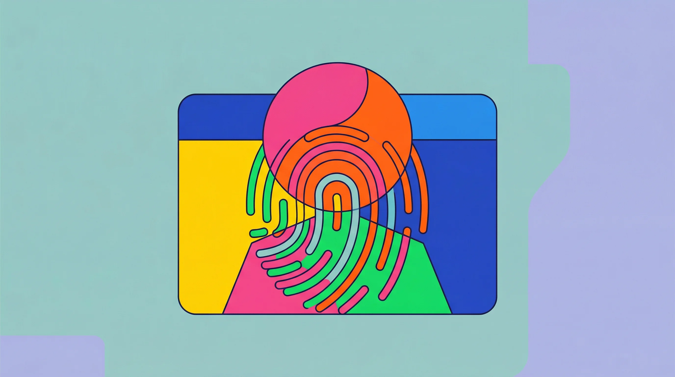 Digital illustration for article section "The Initialized Thesis" in "Alien Raises $7.1M to Link AI Agents to Verified Humans" - A conceptual illustration representing the concept of digital identity and the internet needing to k...
