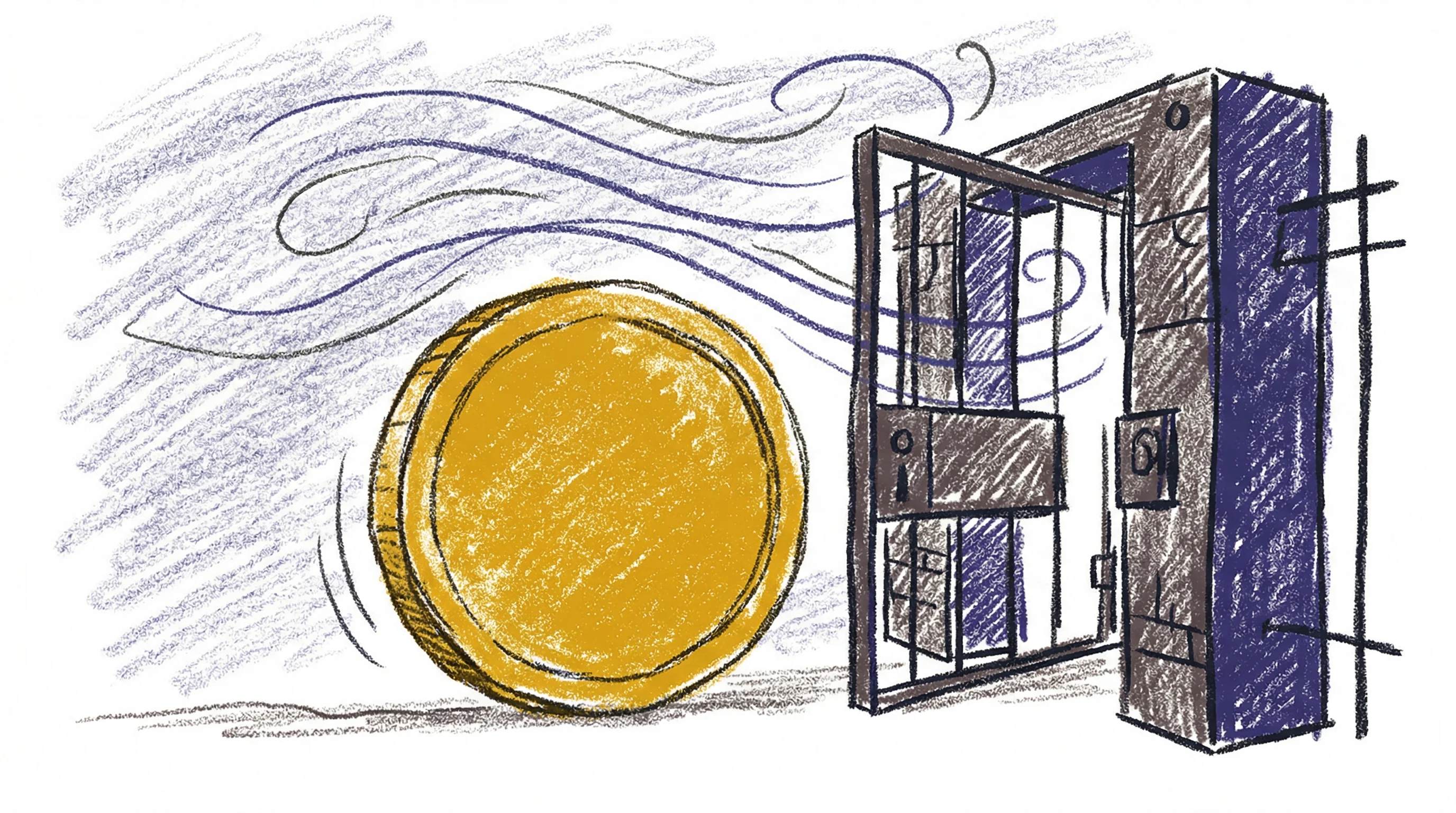 Digital illustration for article section "Market Timing, Regulatory Headwinds" in "Pumpcade Raises $1M Pre-Seed for Livestream Prediction Markets" - A conceptual and minimalist illustration representing market timing and regulatory headwinds, featur...