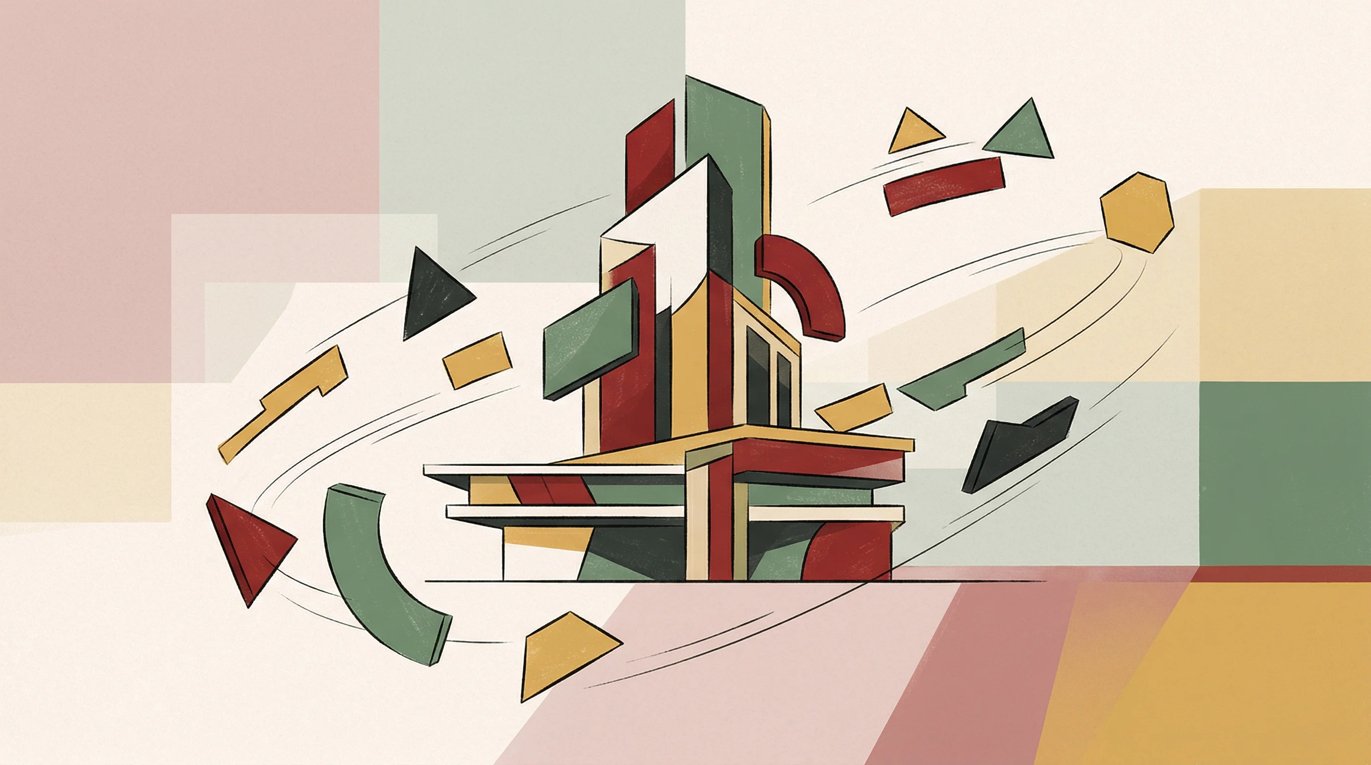 Digital illustration for article section "The Velocity Claims, Grounded in Reality" in "How AI Agents Are Compressing SaaS Development From Months to Days" - A conceptual minimalist illustration depicting the rapid, five-day construction of a complex SaaS pr...