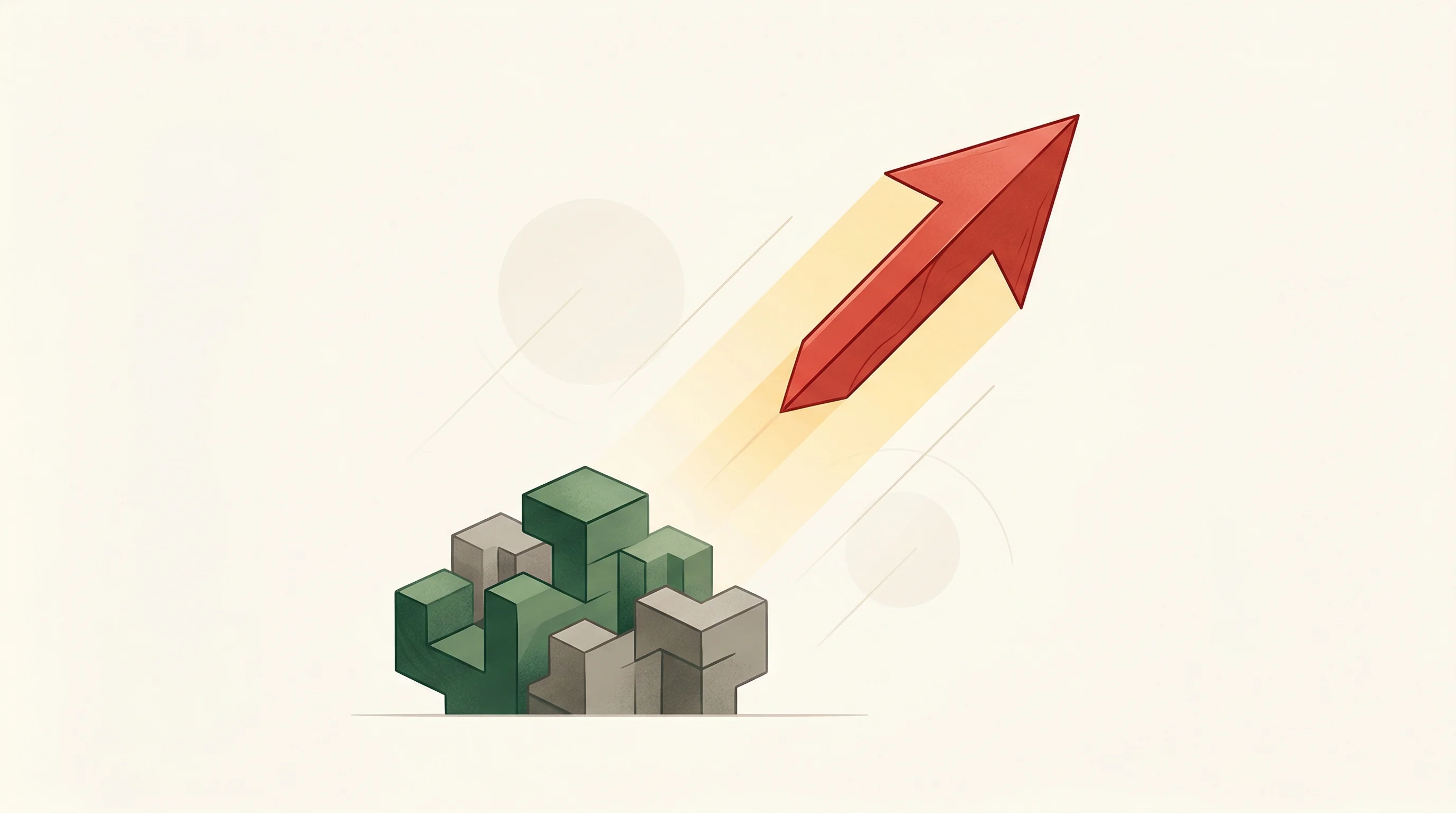 Digital illustration for article section "The Calculus for Engineering Leaders" in "How AI Agents Are Compressing SaaS Development From Months to Days" - A minimalist illustration depicting the concept of engineering velocity and strategic calculation, f...