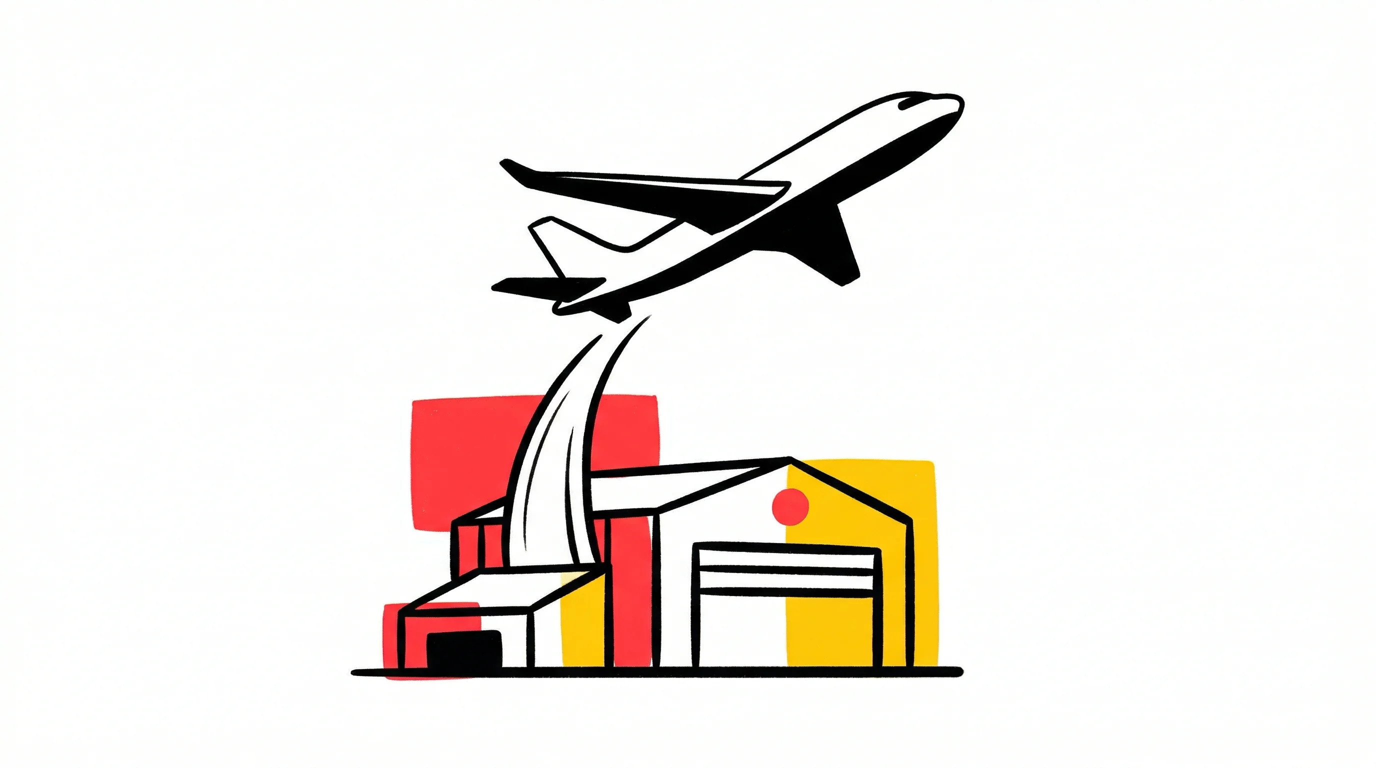 Digital illustration for article section "Istres, Public Support, and the France 2030 Bet" in "HYNAERO Raises €117M to Build Next-Gen Wildfire Fighting Aircraft" - A conceptual and minimalist illustration representing the growth and relocation of an aerospace init...