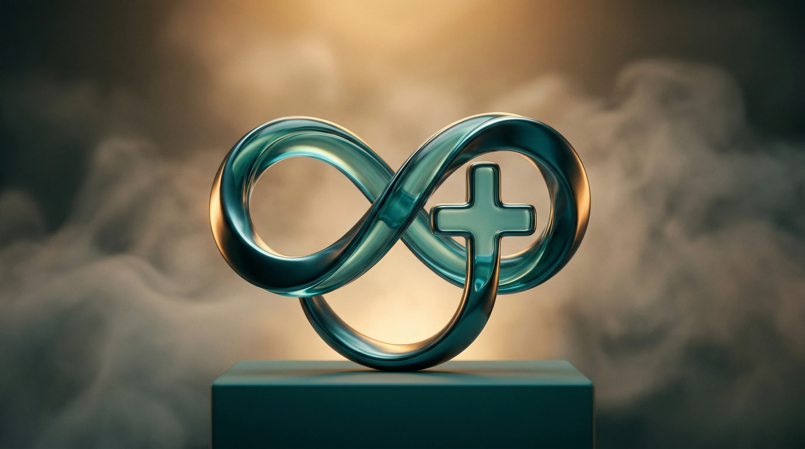 Digital illustration for article section "Content Section 2" in "OZi Raises $6.2M to Deliver Baby Essentials in 60 Minutes" - A sleek, minimalist, abstract sculpture of a continuous infinity loop seamlessly integrating a subtl...