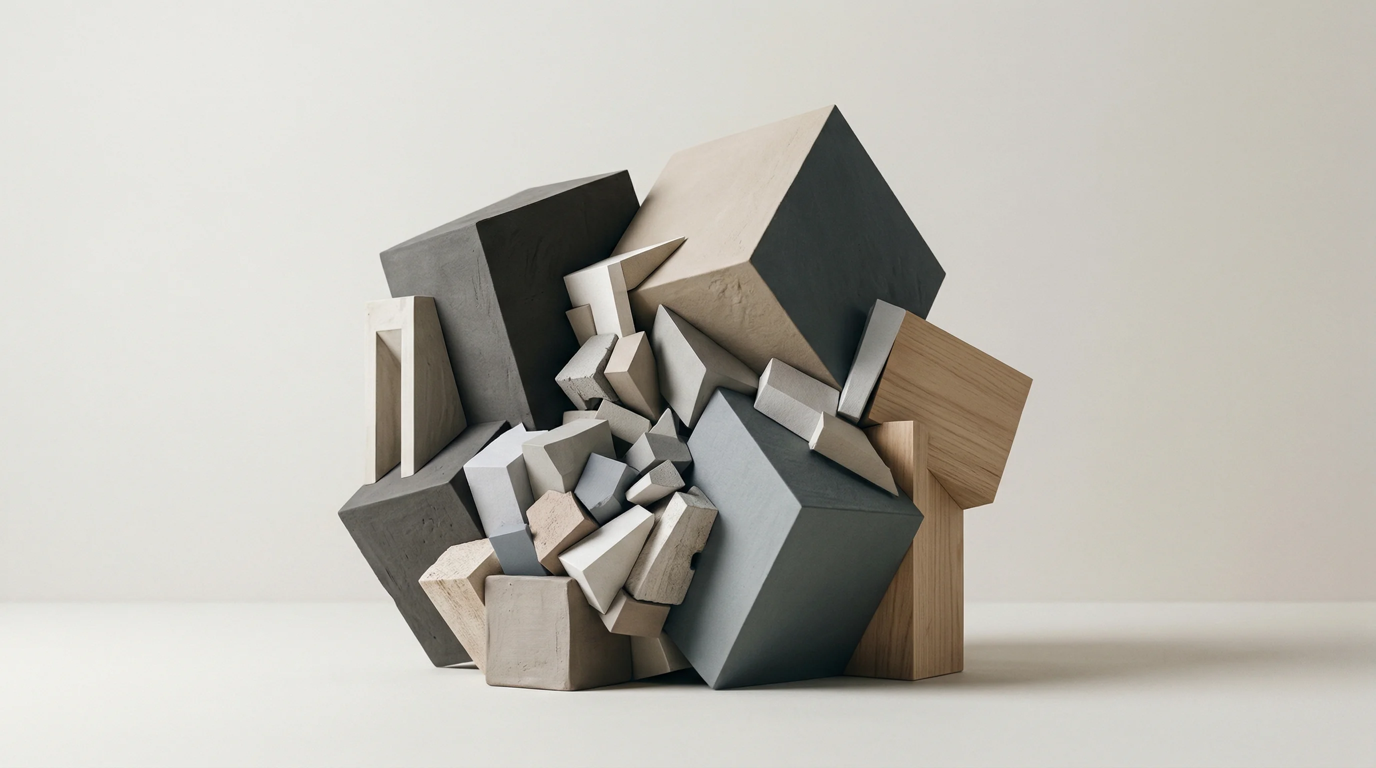 Digital illustration for article section "A Market Already Crowded—and Consolidating" in "Rocket 1.0 Expands AI Coding with Strategy and Market Intelligence" - A clean, modern conceptual composition symbolizing a crowded and consolidating corporate market, fea...