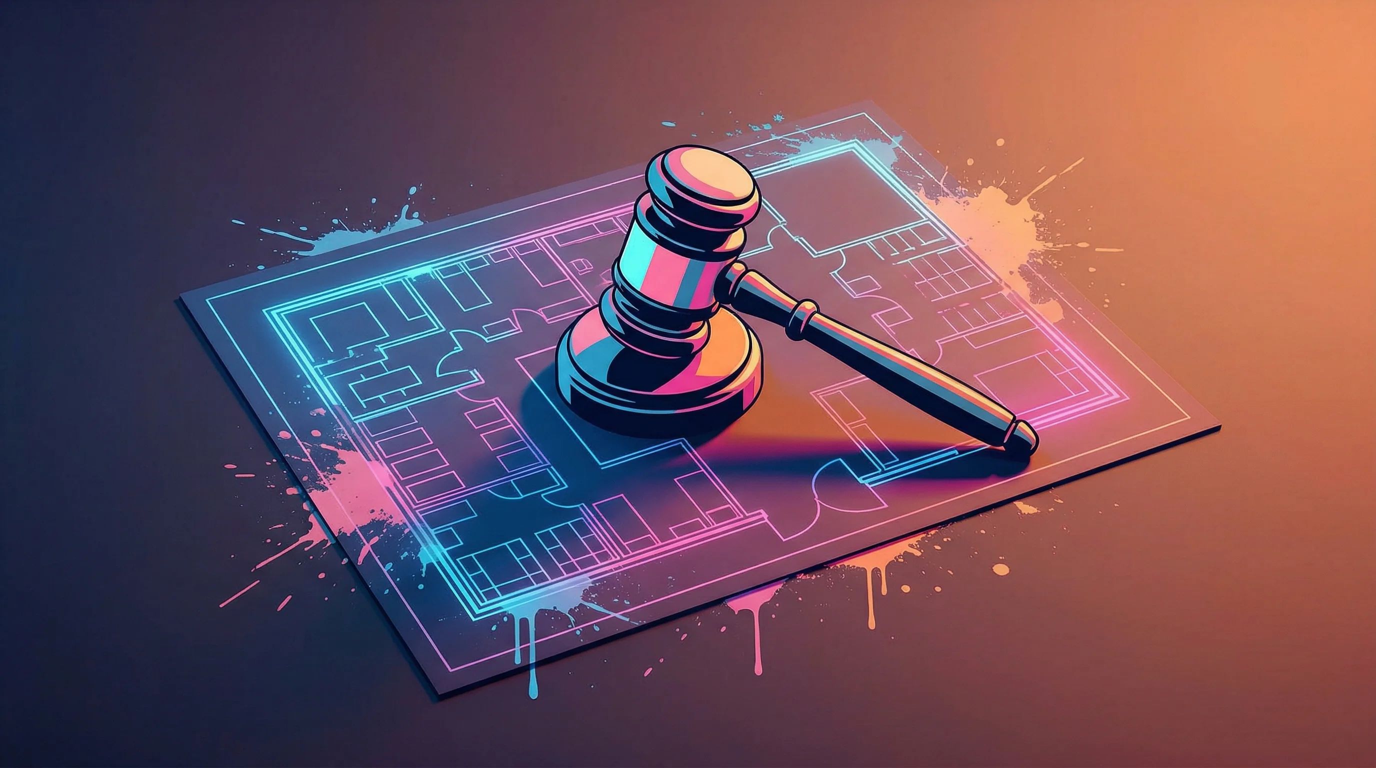 Digital illustration for article section "When Legislators Get Involved" in "Mappedin Raises $24.5M as Indoor Mapping Meets Public Safety Mandates" - A conceptual, minimalist architectural floor plan of a school interior, symbolizing digital indoor s...