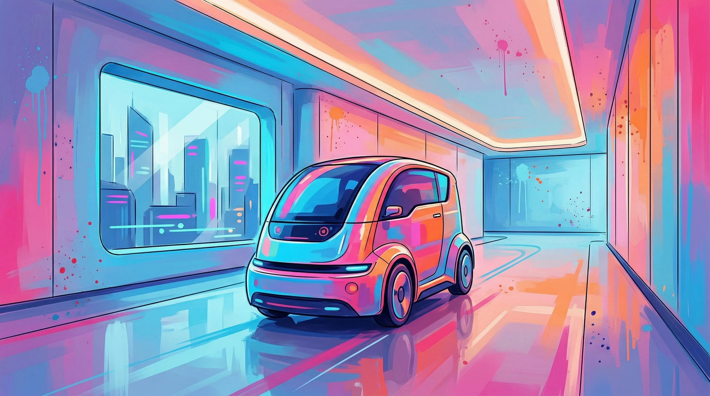 Digital illustration for article section "What Happens Next (And Why It Matters)" in "Mappedin Raises $24.5M as Indoor Mapping Meets Public Safety Mandates" - A sleek, modern autonomous mobile robot smoothly navigating a clean, minimalist indoor architectural...
