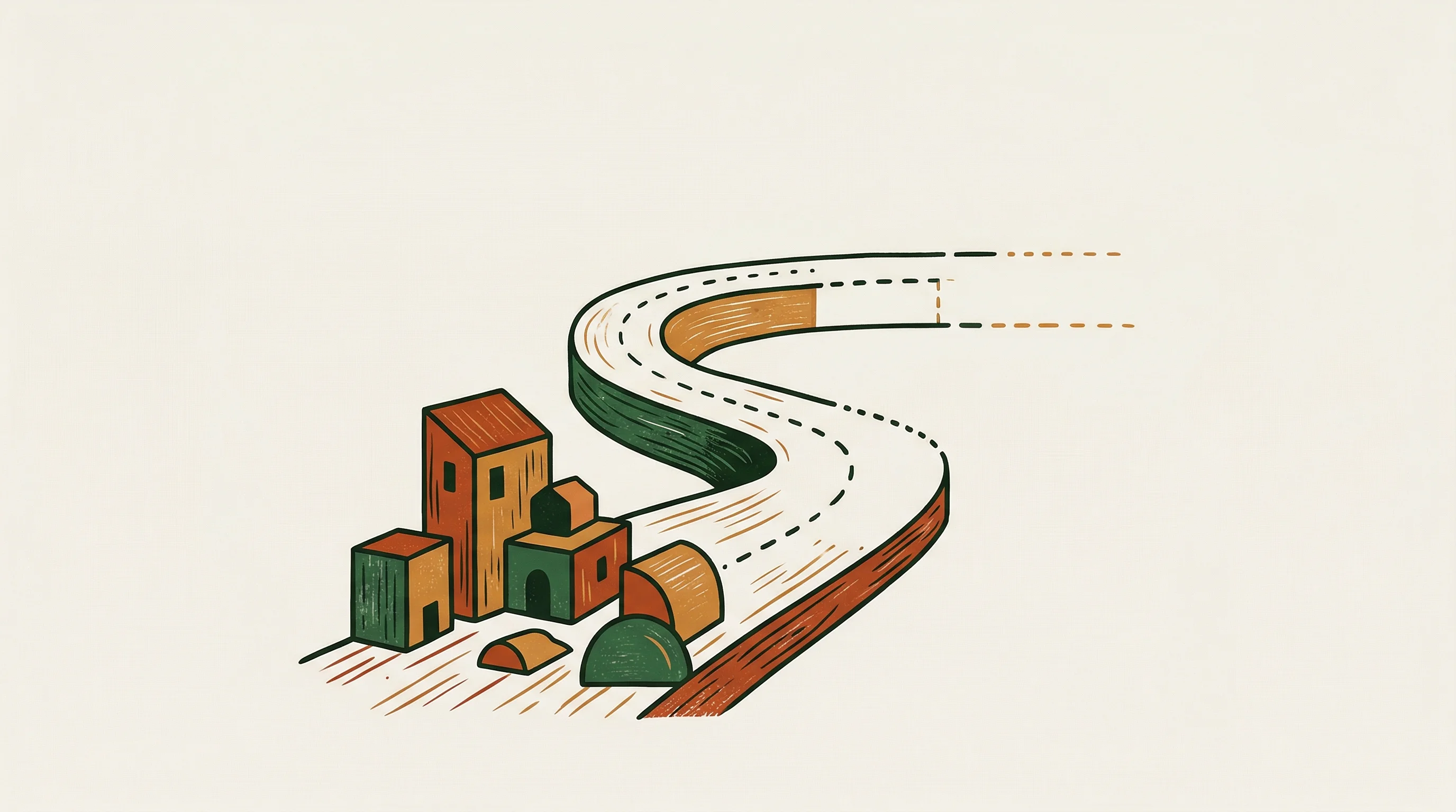 Digital illustration for article section "What Happens Next" in "Locker.dev: Open-Source Dropbox Built on S3 in One Week" - A clean, minimal, and conceptual illustration representing an unwritten future roadmap and community...