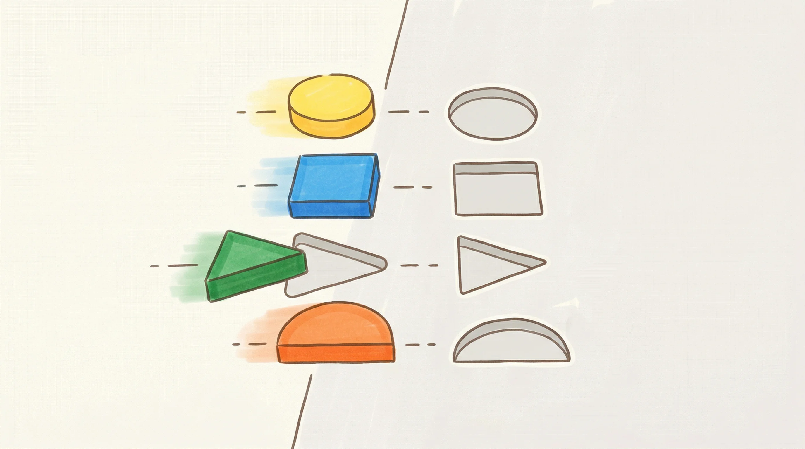 Digital illustration for article section "The Realignment" in "Why Developers Are Ditching Next.js for Faster Build Times" - A clean, minimal conceptual illustration representing the "realignment" of different web technologie...