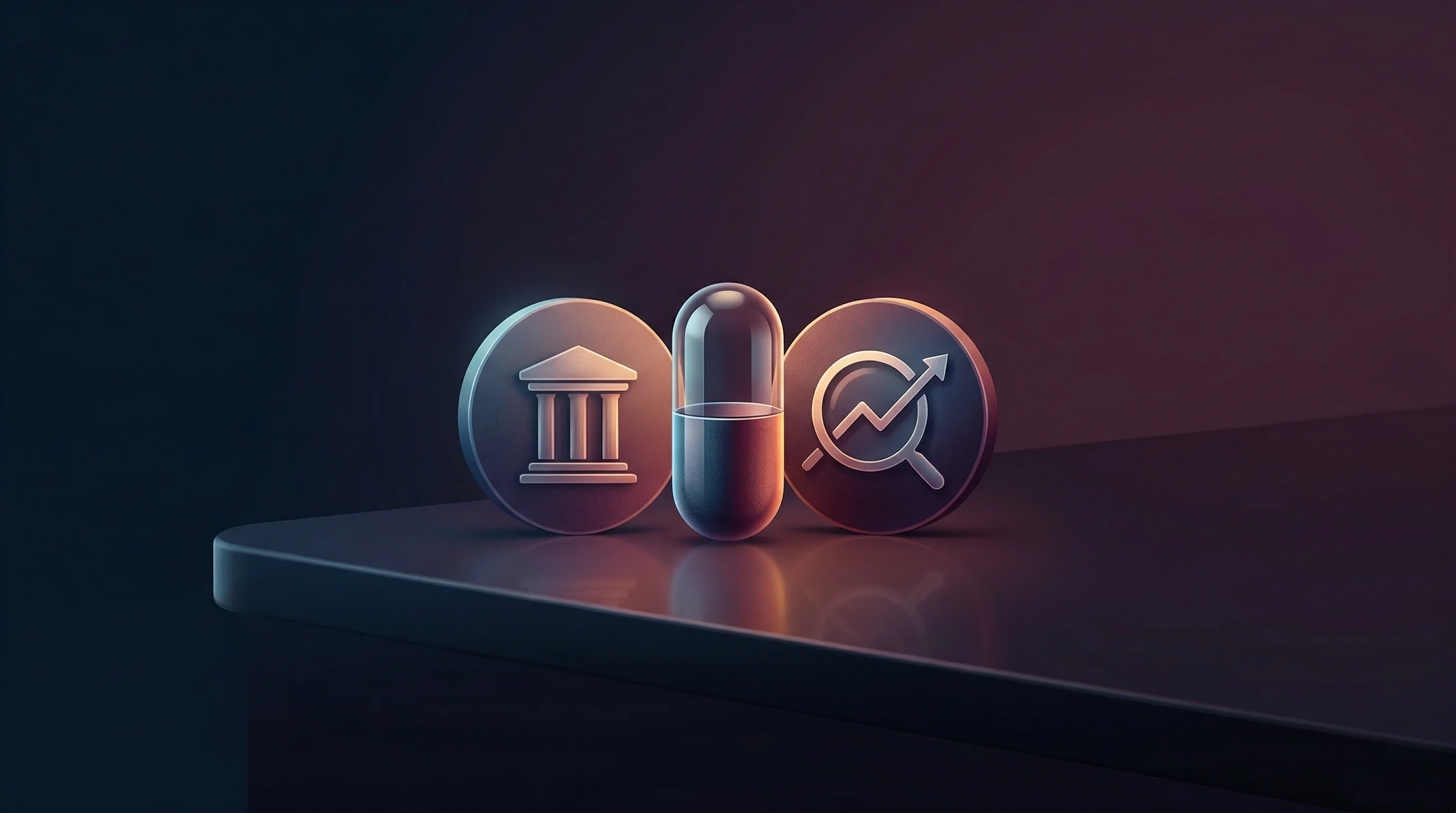 Digital illustration for article section "Early Clients: Banks, Pharma, and Private Equity" in "WholeSum Tops Up Pre-Seed with $335K for Auditable AI Analytics" - A minimalist and conceptual illustration representing a diverse portfolio of early corporate clients...