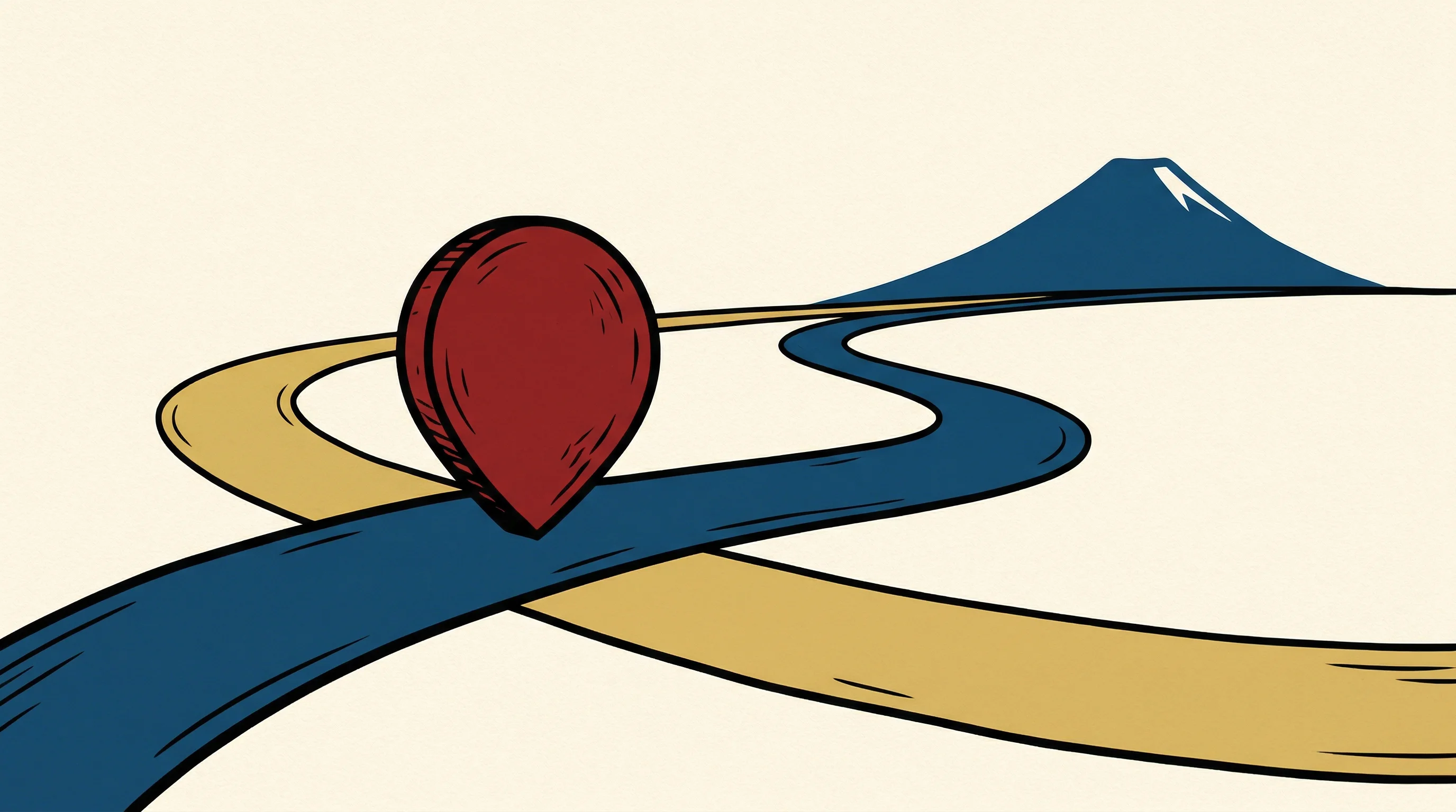 Digital illustration for article section "The Bigger Bet" in "Krane Raises $9M to Automate Construction Supply Chains with AI" - A minimalist and conceptual illustration representing a strategic "Bigger Bet" in venture capital, f...