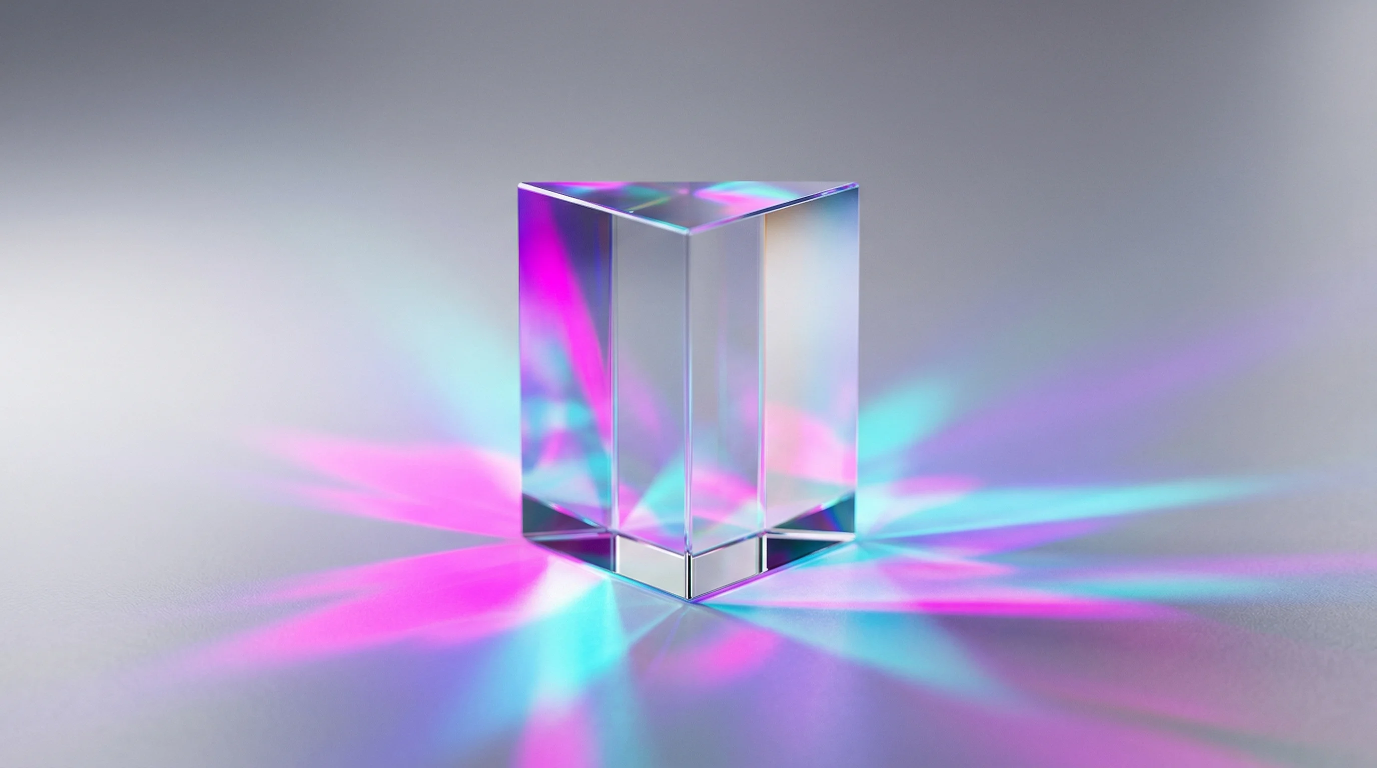 Digital illustration for article section "Playing Both Sides" in "Boxsy's AI Co-Pilot Tackles the Fundraising Grind for Founders" - A sleek, minimalist dual-faced glass prism resting in perfect equilibrium on a smooth, uncluttered s...