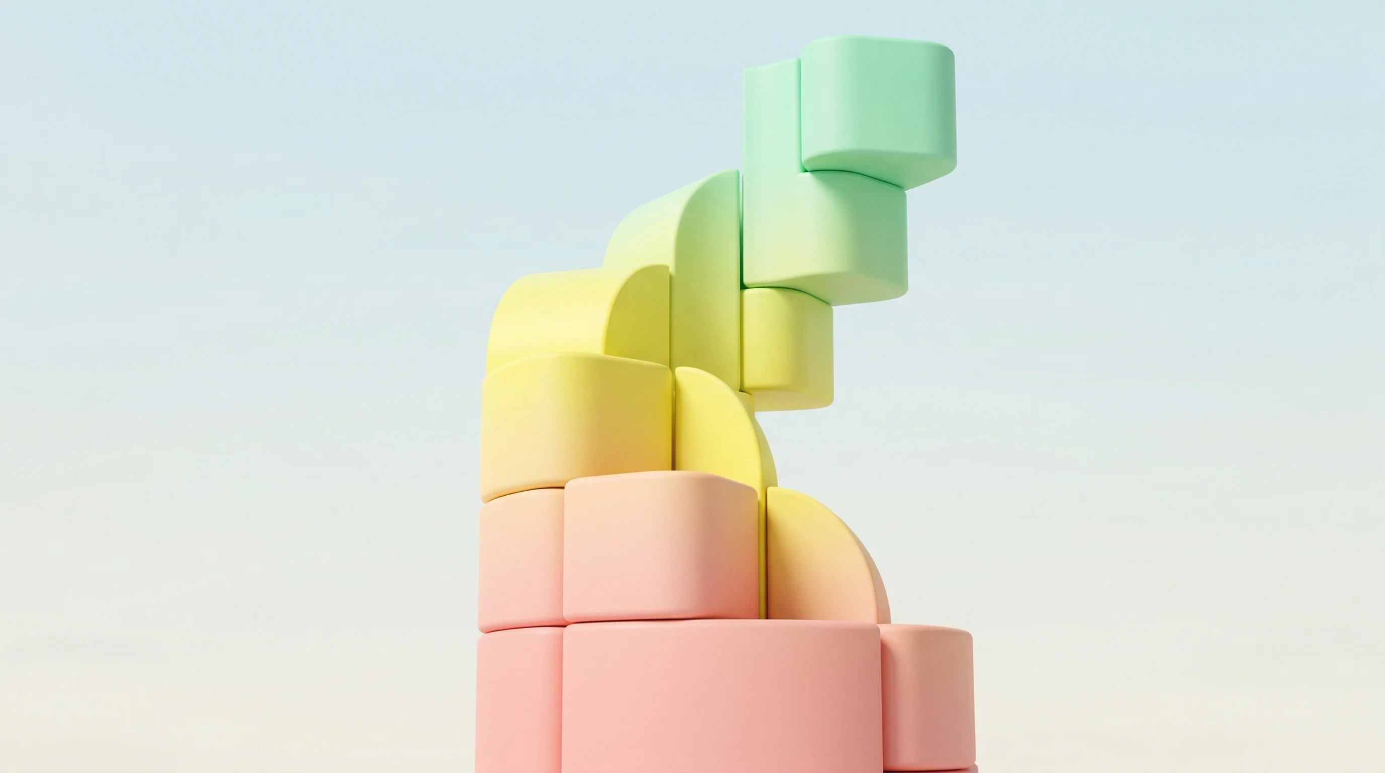 Digital illustration for article section "Scaling Fast, Hoping Faster" in "Strala Raises $51.3M Series B for AI-Powered Insurance Claims" - A clean, minimal 3D conceptual illustration representing rapid business scaling and the aggressive b...