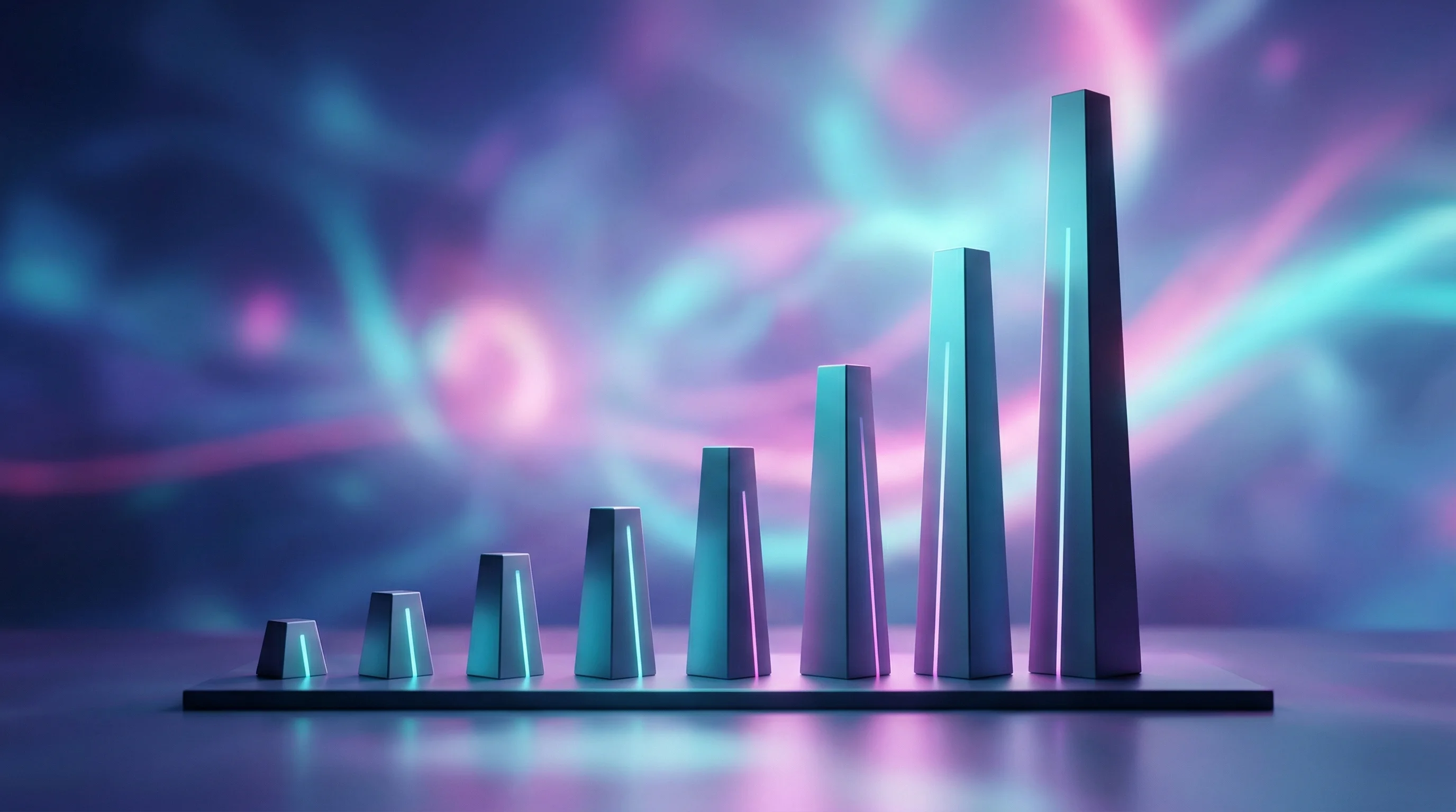 Digital illustration for article section "The Broader Automation Thesis" in "Luminai Lands $38M Series B as Cleveland Clinic Deploys AI Platform" - A minimalist, conceptual image representing rapid automation and compounding return on investment, f...