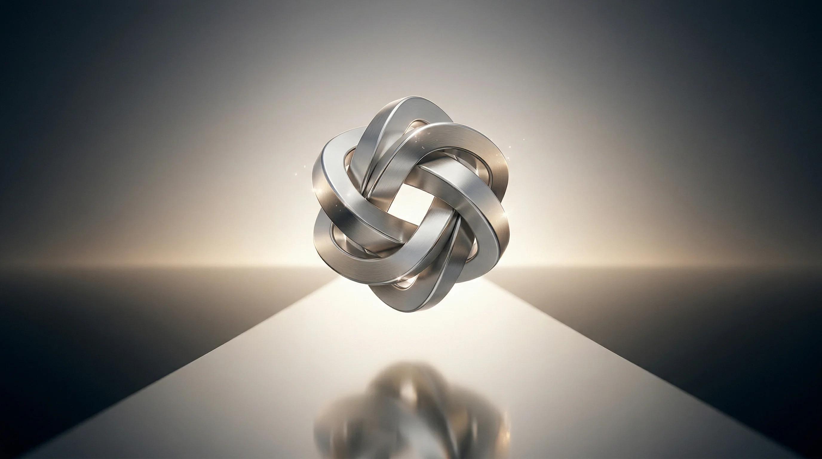 Digital illustration for article section "What Happens Next" in "Quantum Computing's Integration Problem: 150K Lines Cut to 20" - A pristine, minimalist conceptual representation of the future of quantum computing hardware, featur...